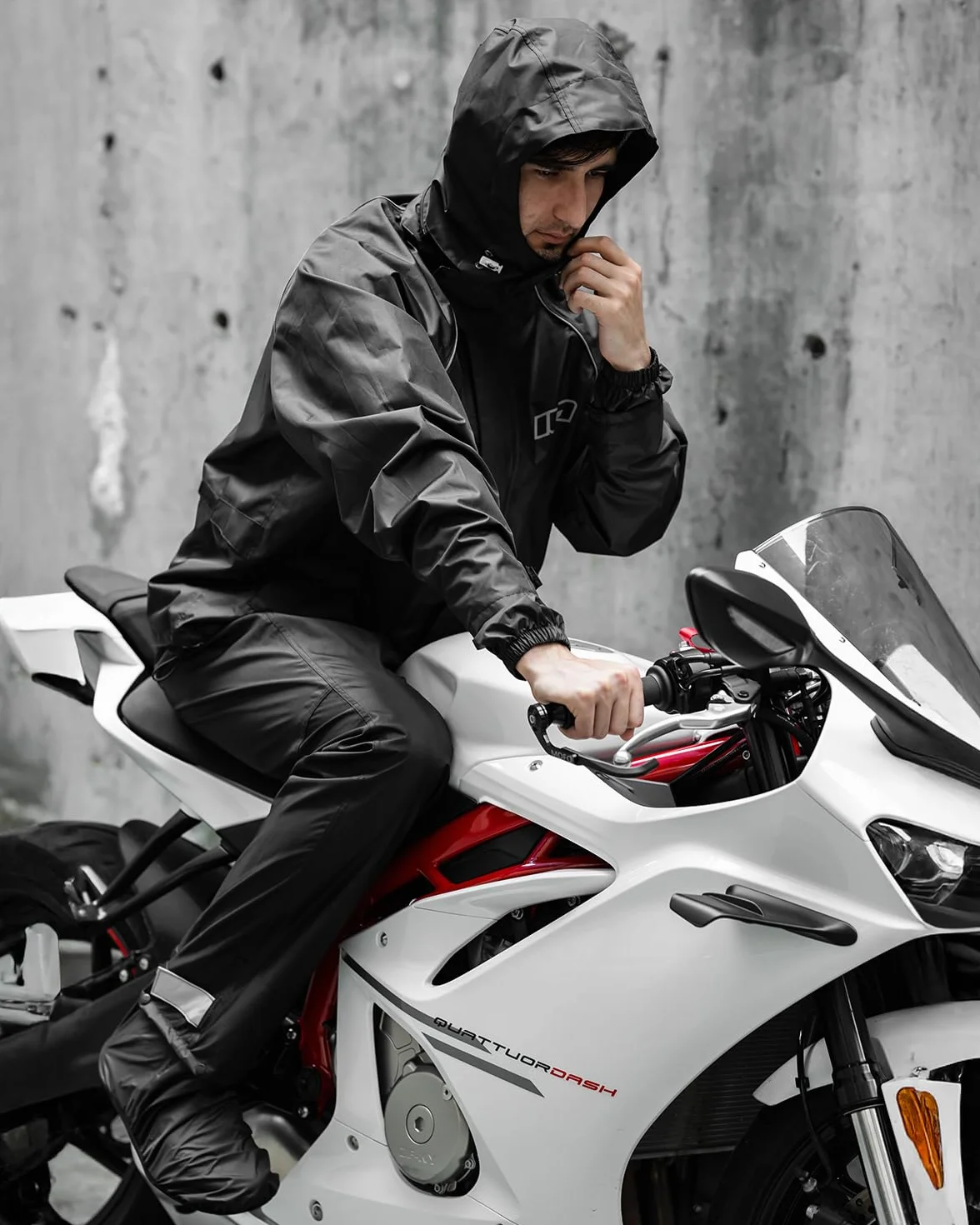 ILM Kombinezon przeciwdeszczowy wodoodporny męski damski kurtka i spodnie pakowalne odblaskowe z ukrytym pokrowcem na buty do motocykla, roweru, wędkowania, wędrówek, kempingu, model RS03