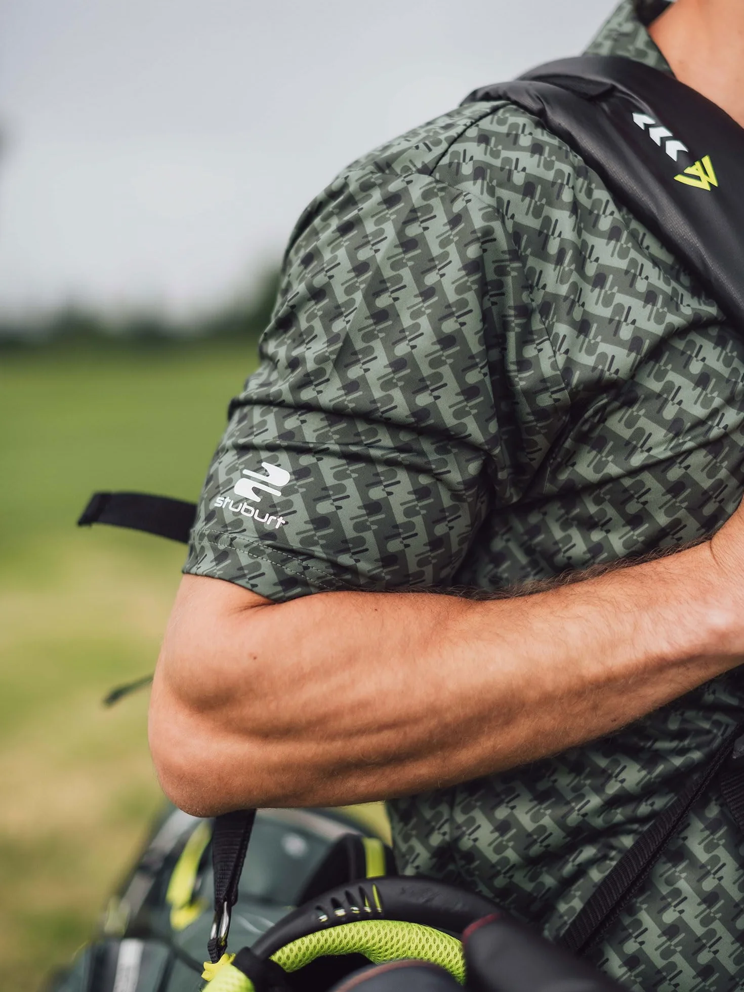 Stuburt Buzzard Męska koszulka polo z krótkim rękawem, klasyczna, khaki, rozmiar M