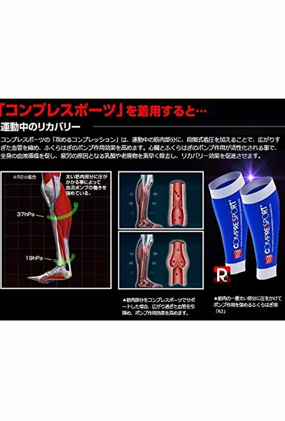 COMPRESSPORT Rękaw na łydki Uniseks Wadensleeve Calf R2 V2
