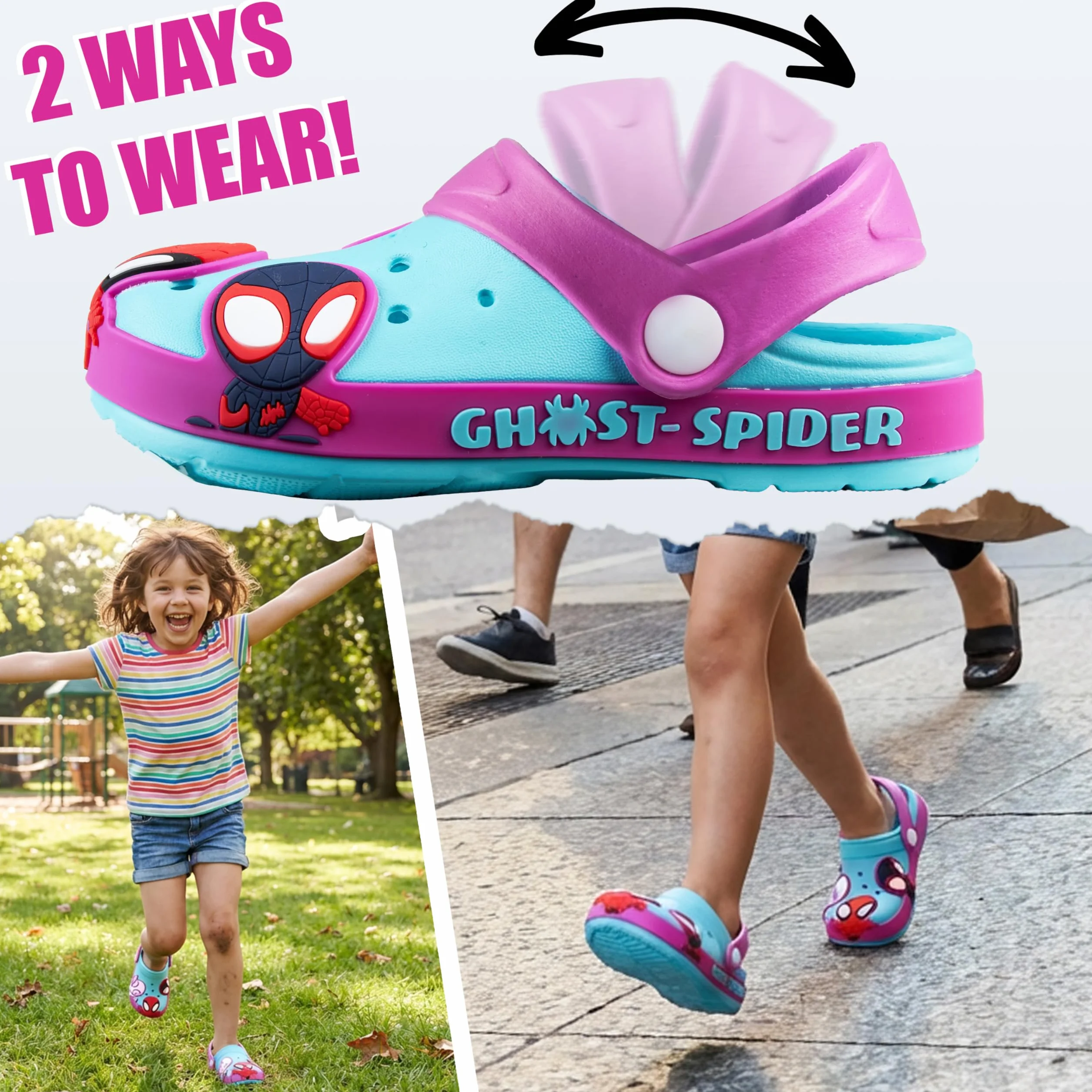 Get Trend Hello Kitty | Pat Patrol | Spidey i jej przyjaciele chodaki dziecięce, chodaki ogrodowe, antypoślizgowa podeszwa i pasek, kapcie dziecięce