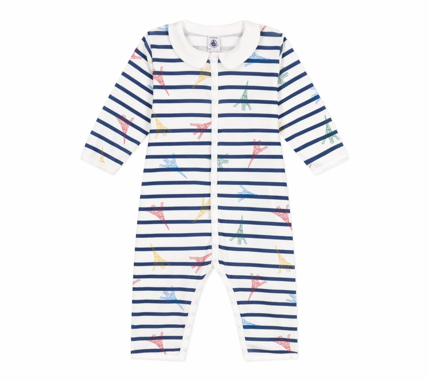 Petit Bateau Uniseks, dobry sen bez stóp, biały/wielokolorowy., 3 miesięcy