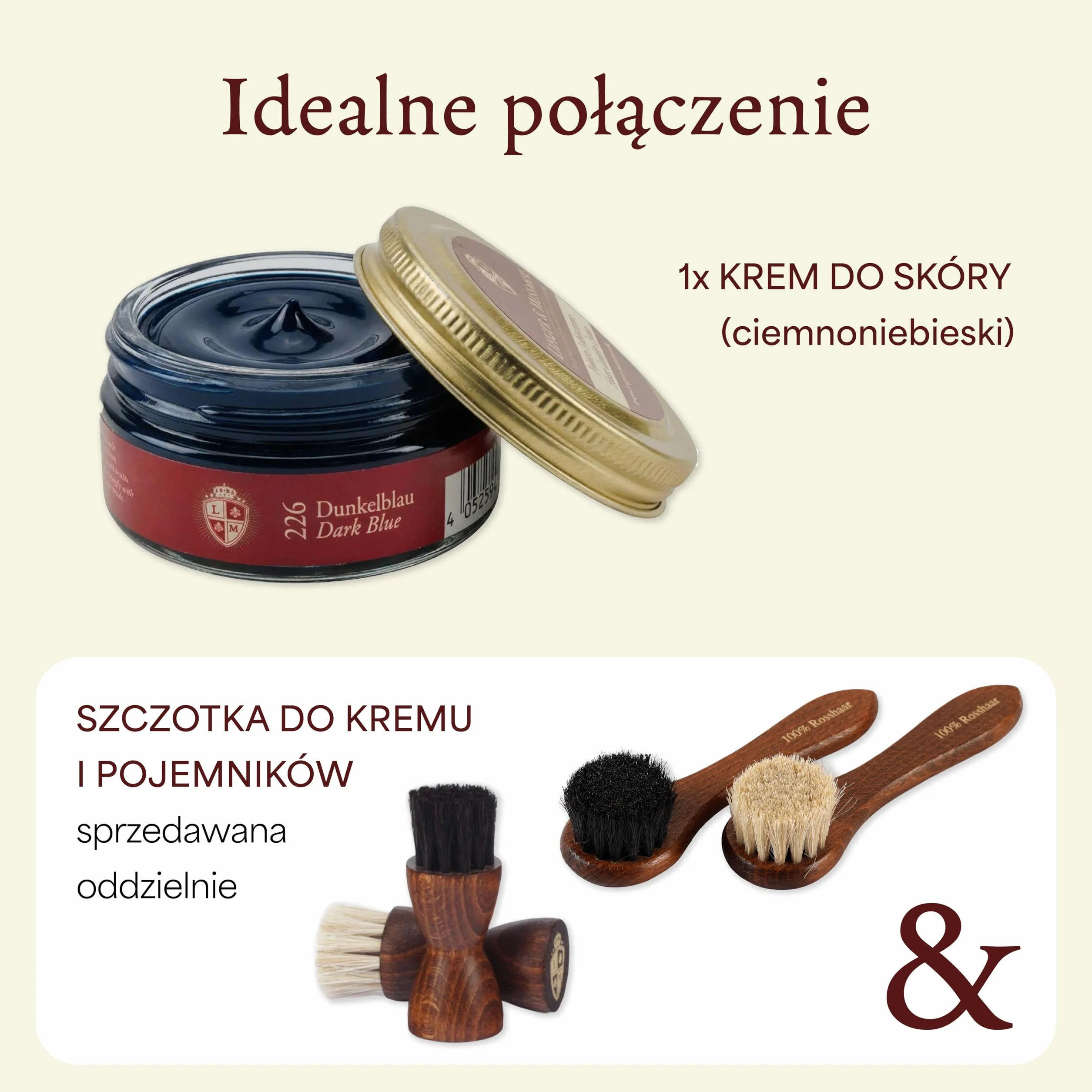 Długi & Messmer najdelikatniejszy krem do skóry 50 ml do gładkiej skóry - wysokiej jakości pasta do butów do pielęgnacji obuwia, granatowy, nicht vorhanden