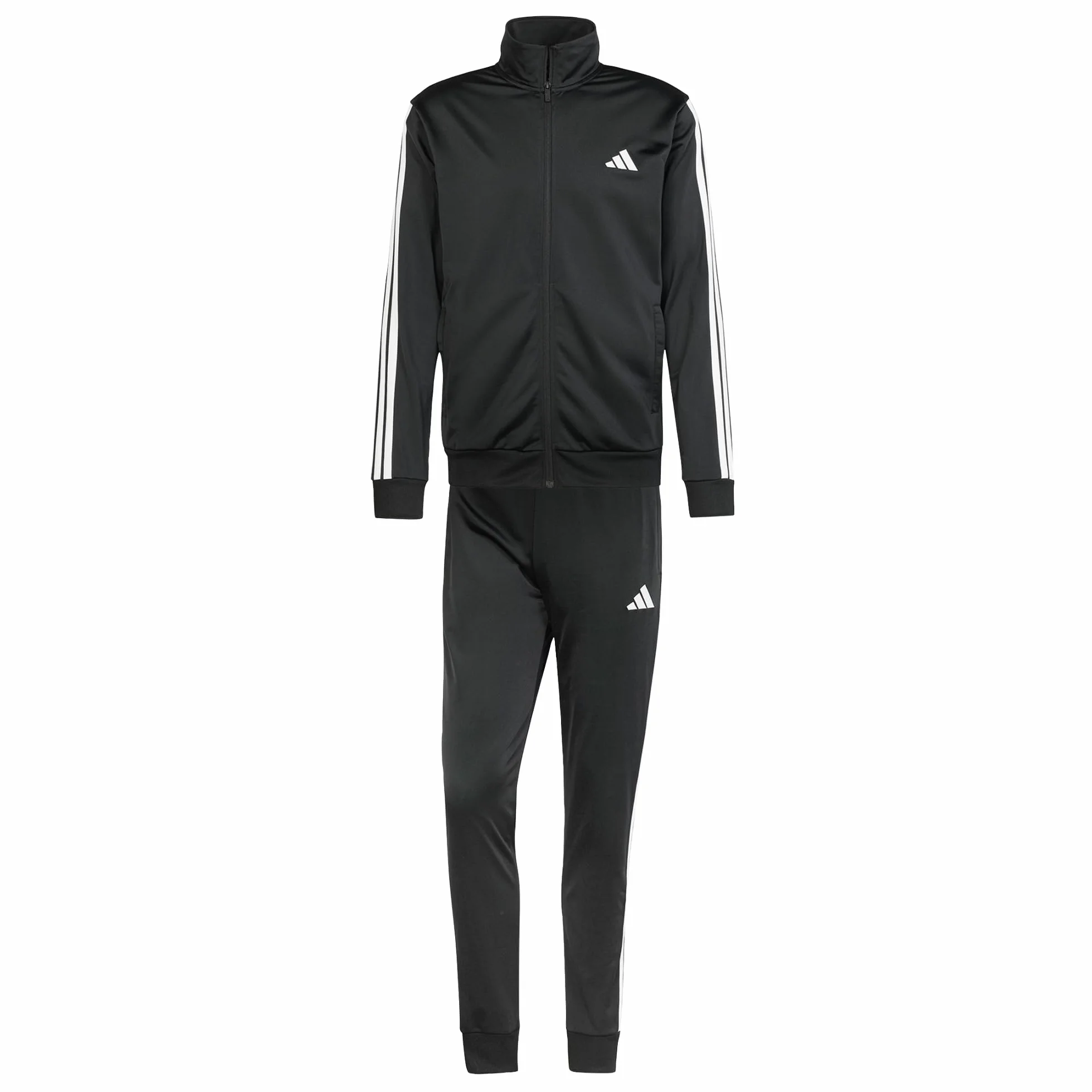 adidas Mężczyźni SPORTSWEAR BASIC 3 STRIPES TRICOT TRACKSUIT, Black, XL Short