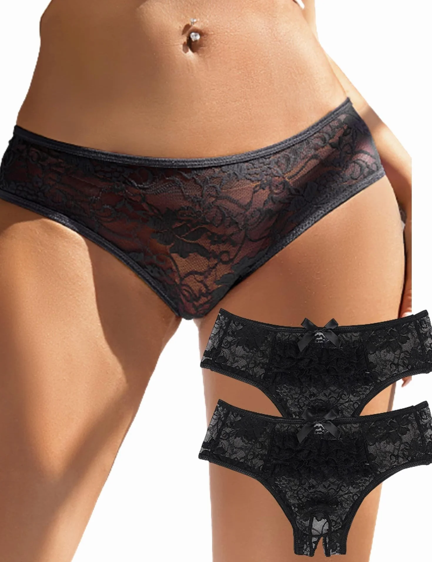 ohyeahlady Damskie Majtki Kwiatowa Koronka Majtki Bielizna Bielizna Plus Size