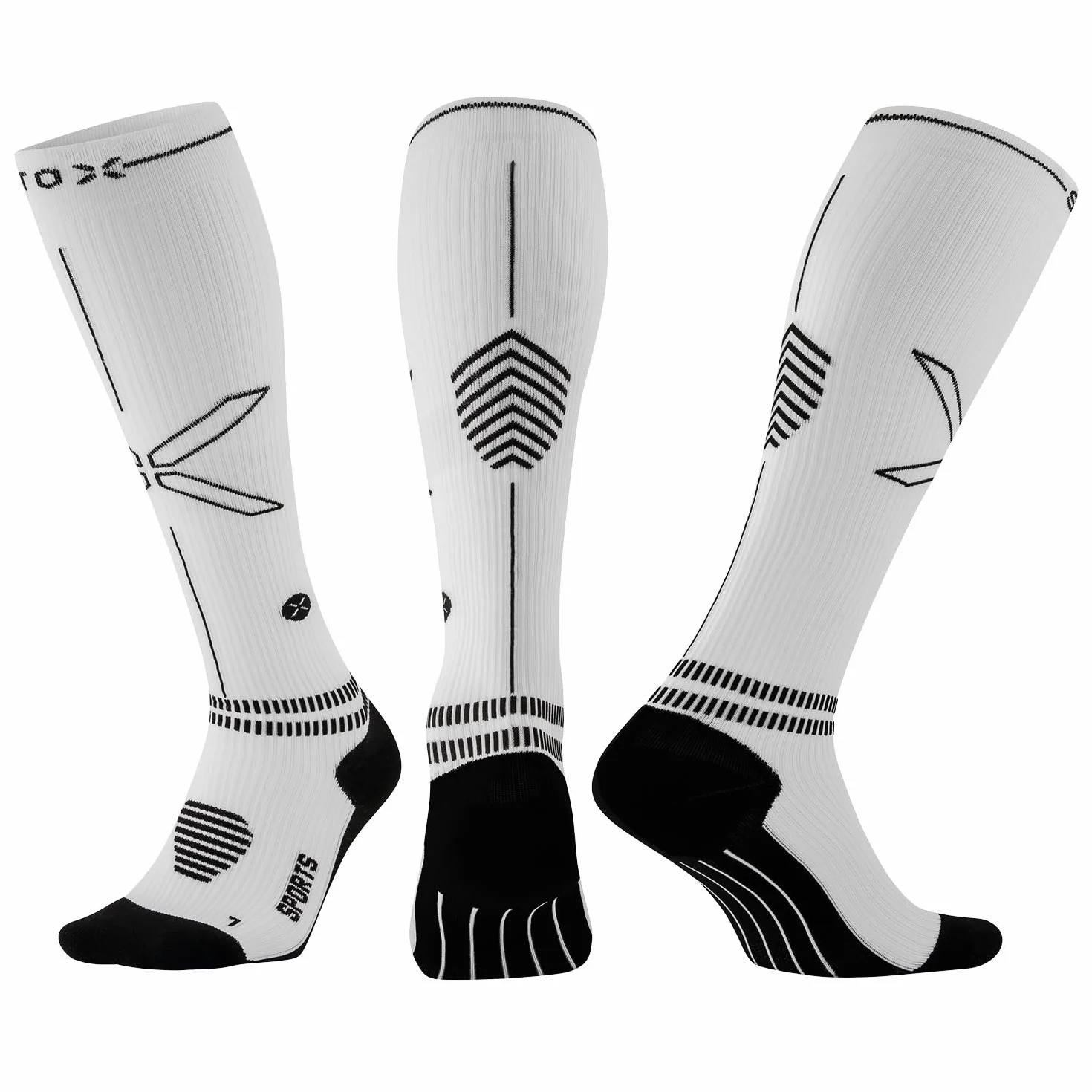 STOX Energy Socks, Damskie skarpety sportowe, klasa kompresji 23-32 mmHg, wyściełana wkładka, pończochy uciskowe, sportowe skarpety uciskowe, pończochy uciskowe, pończochy uciskowe, pończochy