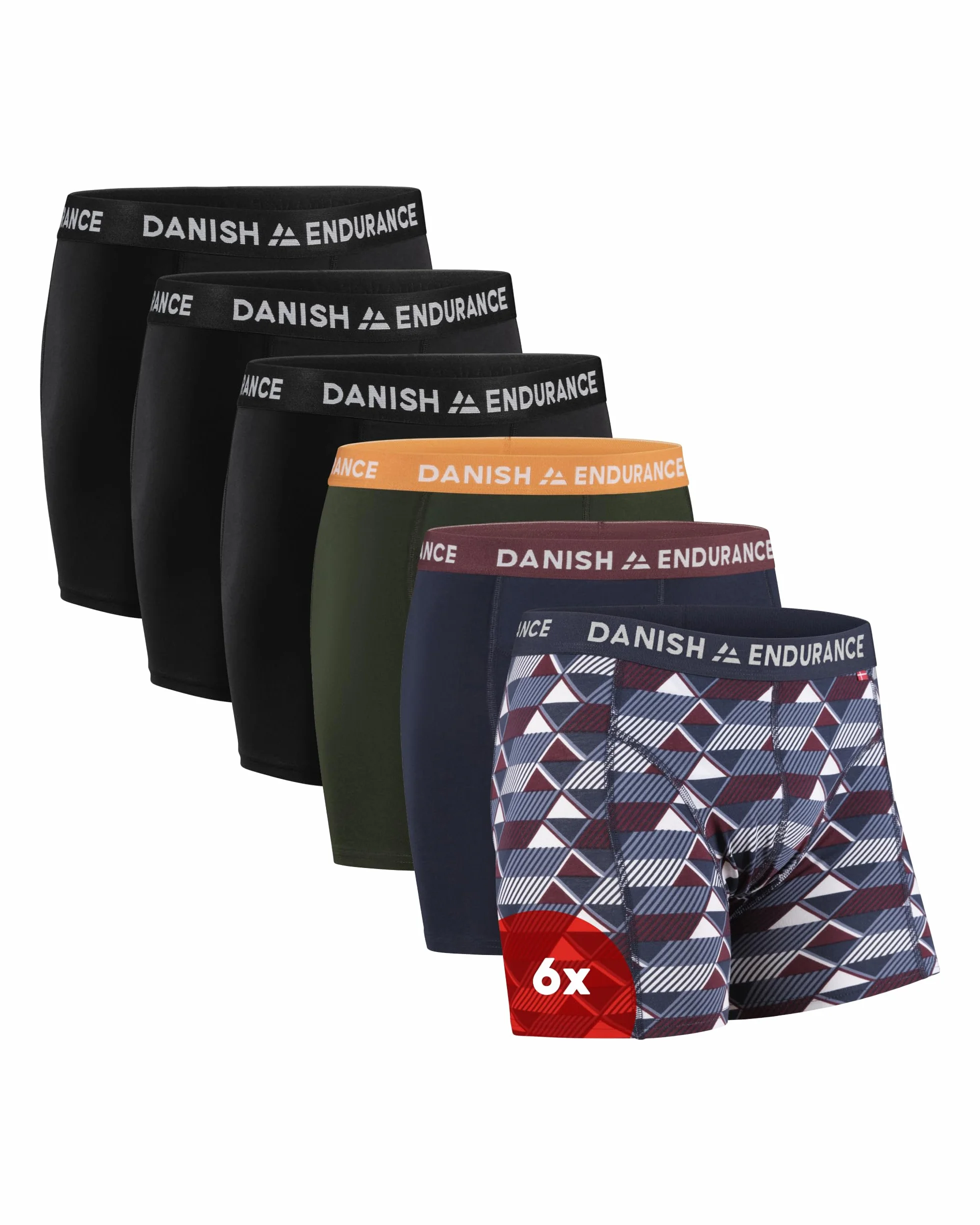 DANISH ENDURANCE Męskie Bokserki, Bokserki dla Mężczyzn, Bawełna, Bielizna Męska o Klasycznym Kroju, z Rozporkiem lub Bez, 6-Pak lub 10-Pak