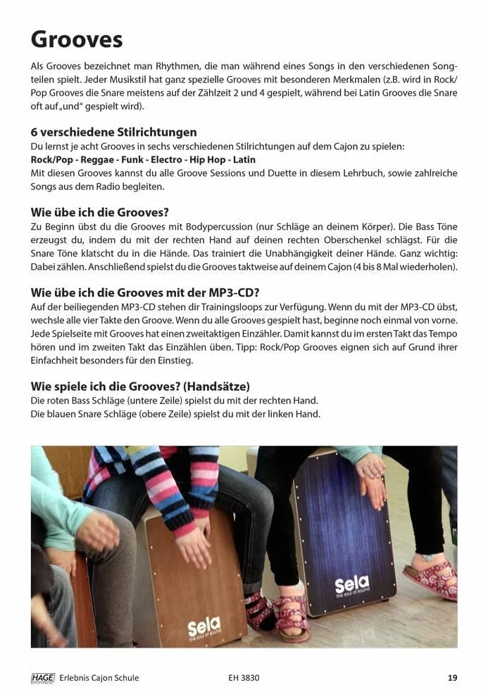 Erlebnis Cajon Schule (mit MP3-CD): Der schnelle und einfache Einstieg ins Cajonspiel!Ohne Vorkenntnisse tolle Grooves spielen - Fu¨r alle Altersstufen!