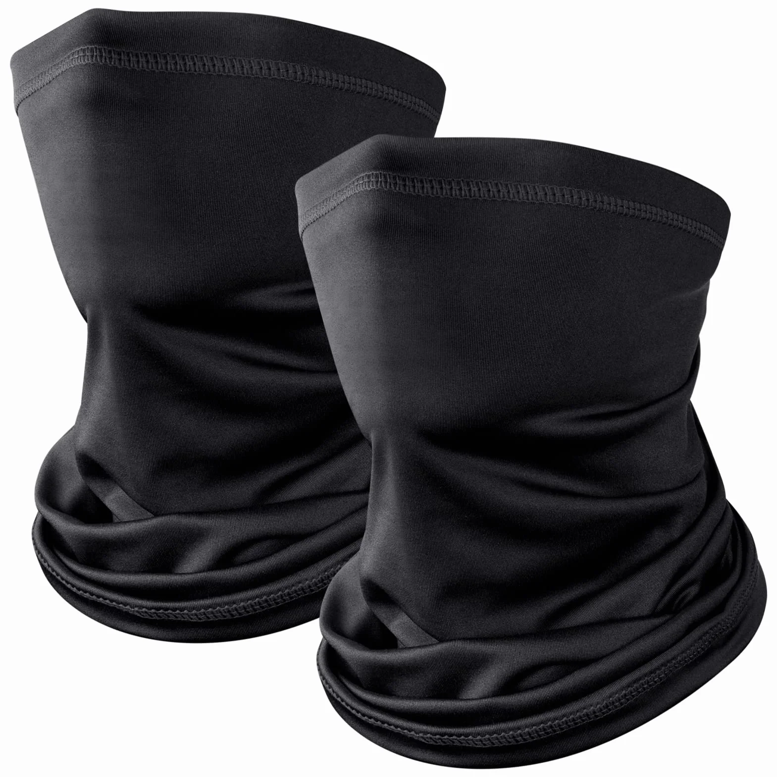 Kiiwah 2 szt. chusta wielofunkcyjna, wiatroszczelna, bandana, elastyczna, ochrona przed słońcem, szal typu pętla, ocieplacz na szyję, na zimę, termiczny, do jazdy na rowerze, jazdy na nartach,