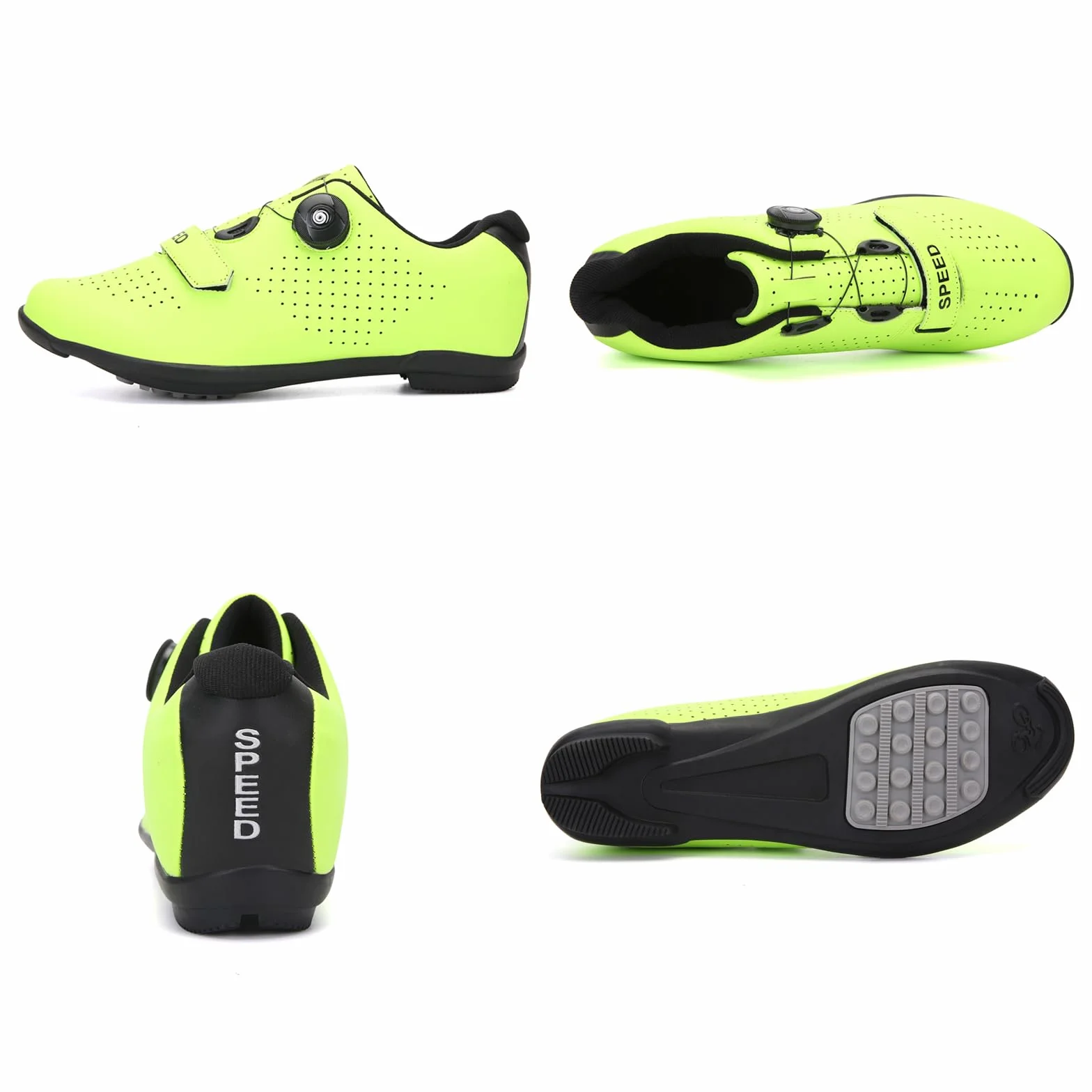 LZQpearl Trampki Rowerowe, Górskie Trampki Rowerowe I Szosowe Z Gumową Podesztywą Buty Rowerowe Bez Blokady System Sznurowania Szybkie Obrót Yellow, 45