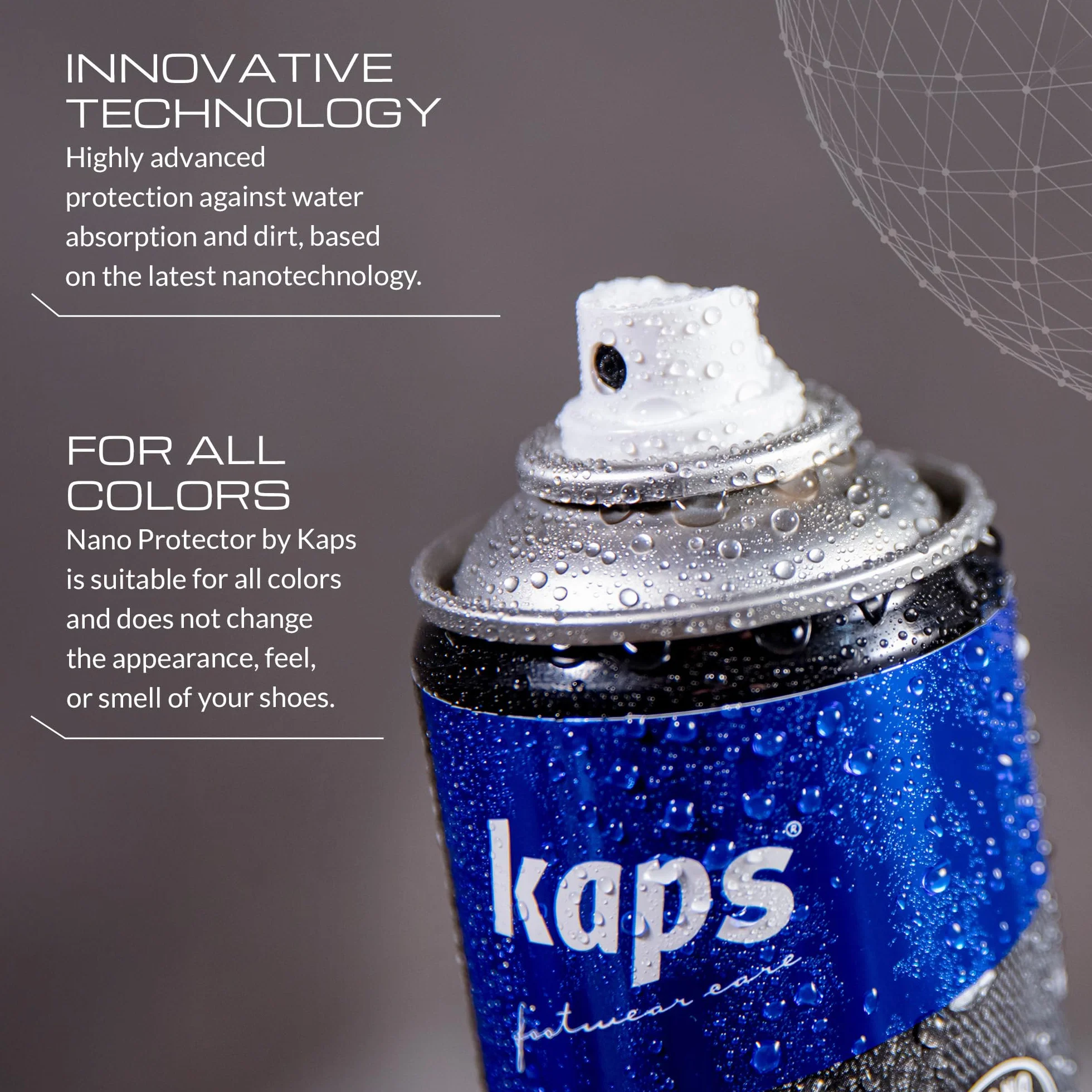 Kaps Nano Protector, Zestaw 2x 400ml, Wodoodporny Spray Ochronny do Butów ze Skóry, Nubuku, Zamszu, Tekstyliów i Materiałów TEX, Ogranicza Wilgoć i Brud