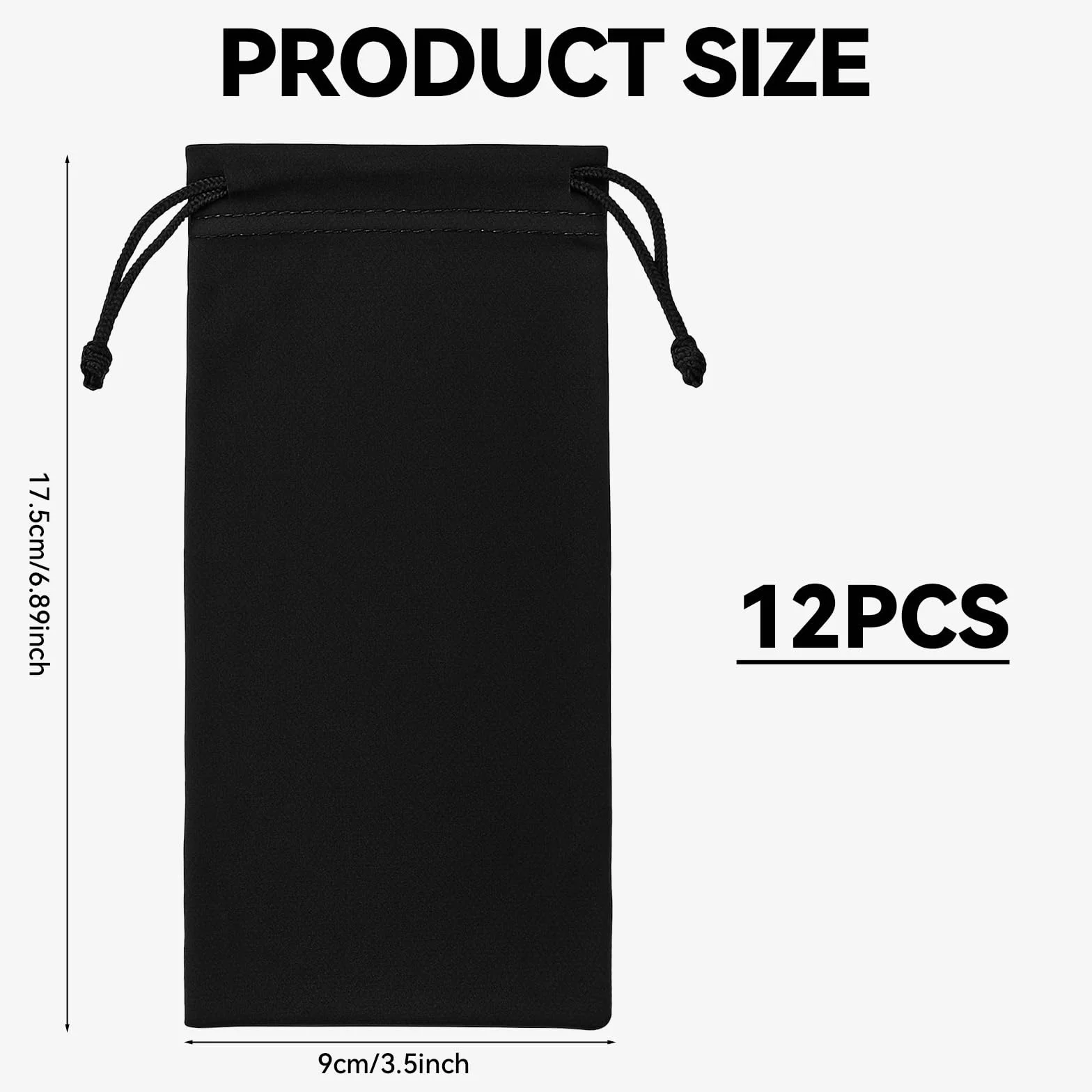 simarro 12-częściowa torba na okulary przeciwsłoneczne z mikrofibry, miękkie etui na okulary przeciwsłoneczne, 18 x 8,9 cm, czarna dzianinowa torba do przechowywania, odpowiednia na okulary