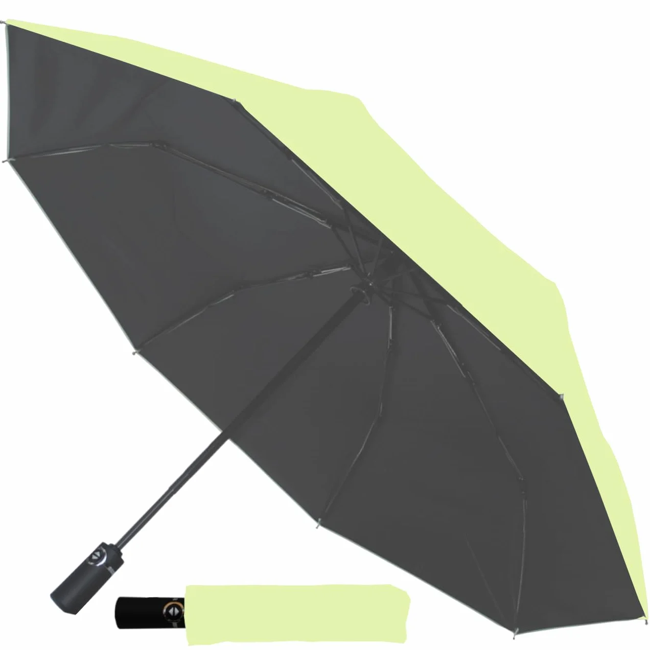 COLLAR AND CUFFS LONDON - 2 w 1 - DUAL PURPOSE - Parasol przeciwsłoneczny blokujący promieniowanie UV - wodoodporny na deszcz - wiatroszczelny 50 km/h - małe, mocne składanie, automatyczne otwieranie