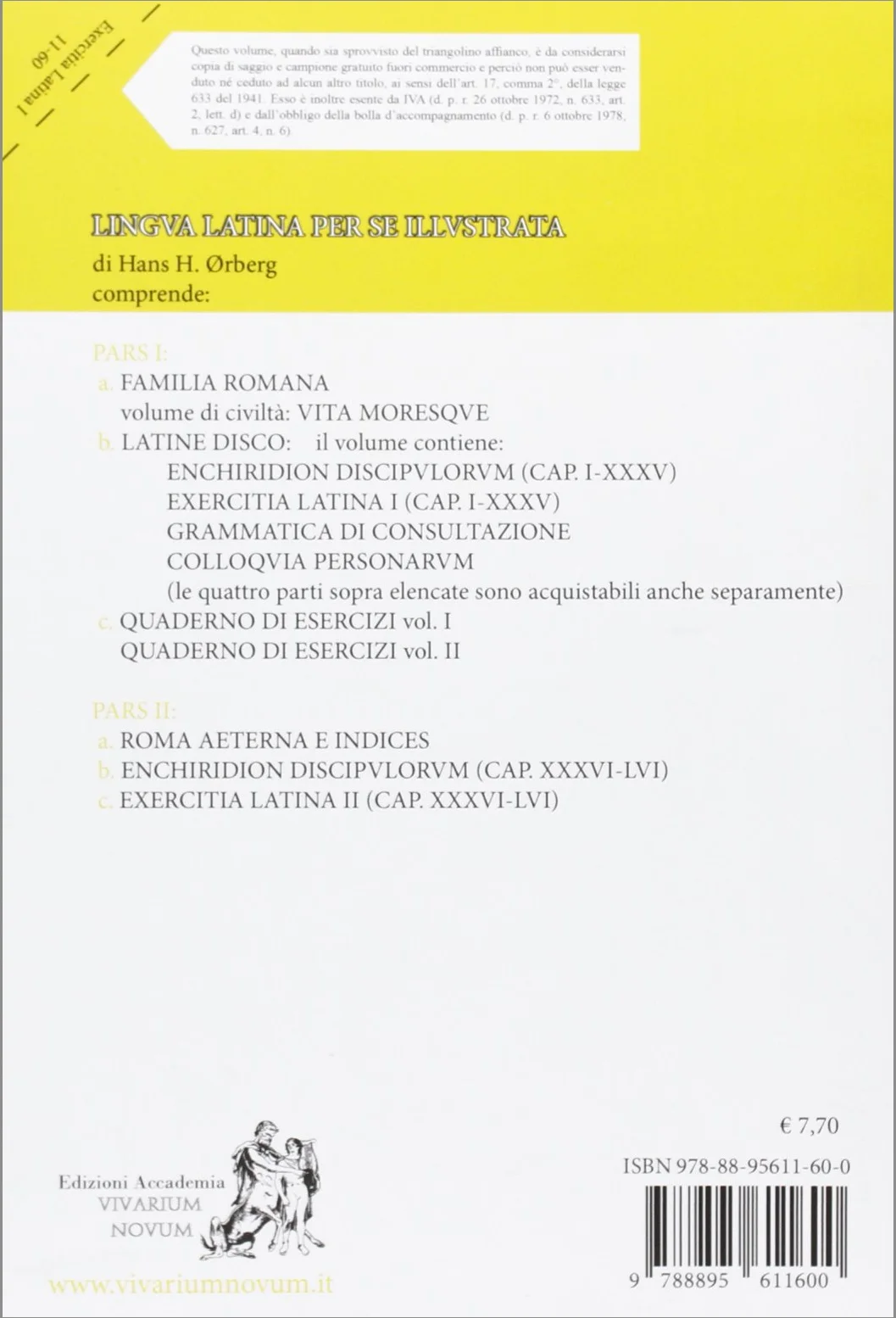 Lingua latina per se illustrata. Exercitia latina. Per i Licei e gli Ist. magistrali. Con espansione online (Vol. 1)