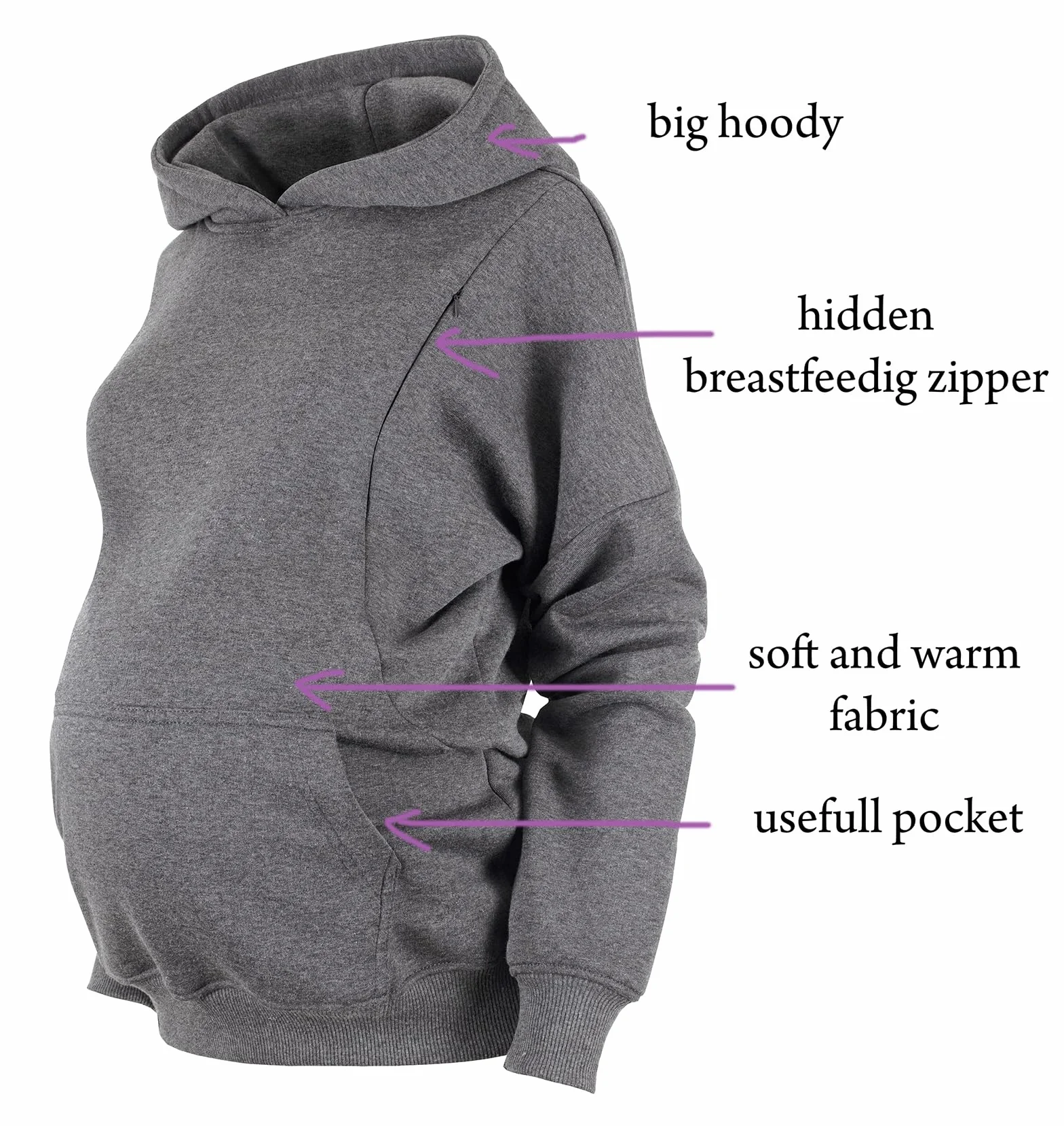 MijaCulture Molly M001 moda ciążowa 2 w 1 sweter do karmienia