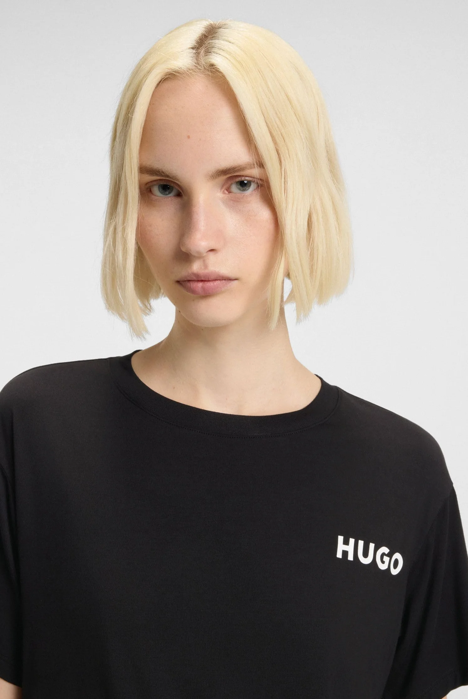 HUGO Damska piżama Unite T_Shirt, Black 1, S, czarny (Black1), S