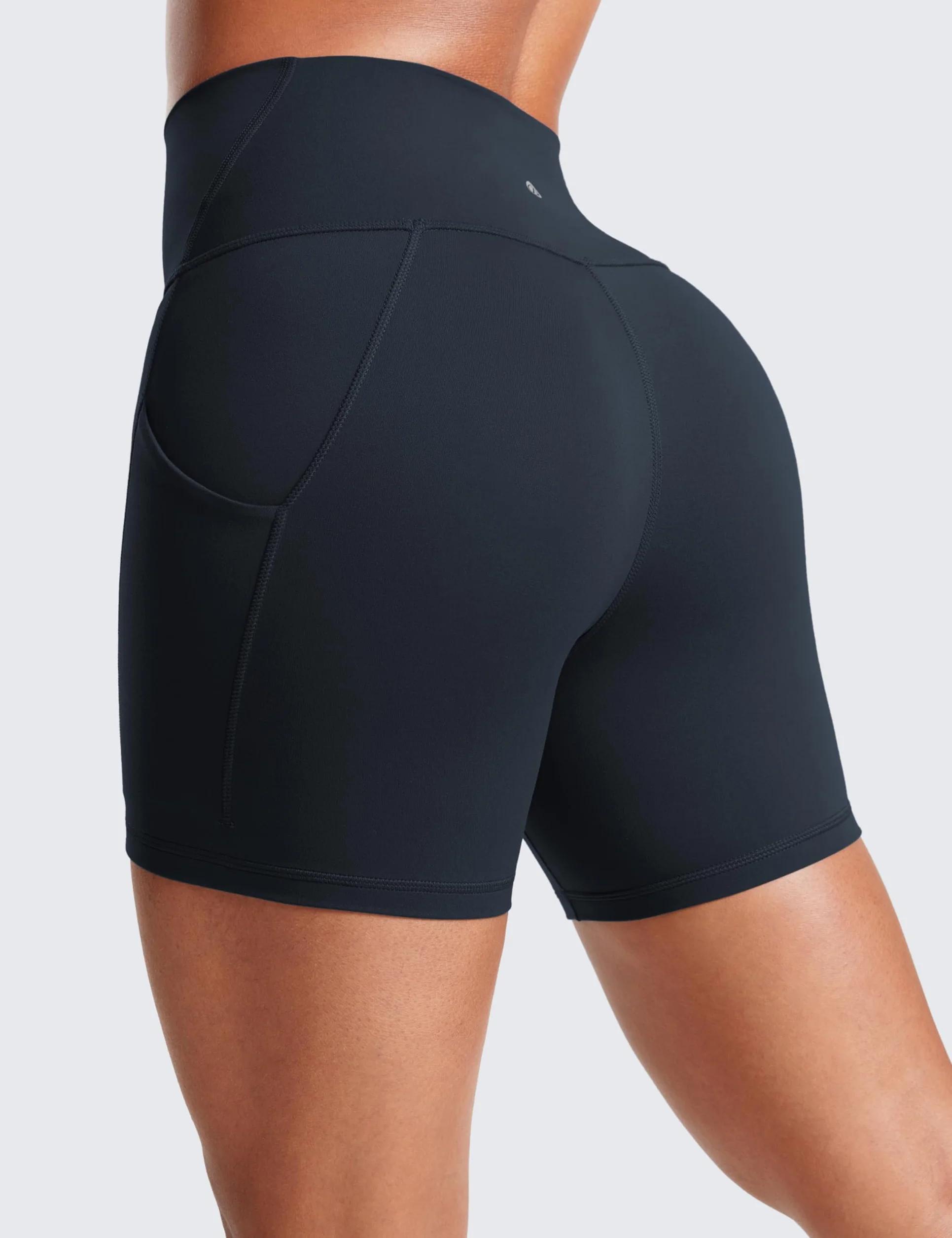 CRZ YOGA Damskie Butterluxe Gym Szorty do jogi 5''-Szorty do biegania z kieszeniami z wysokim taliem
