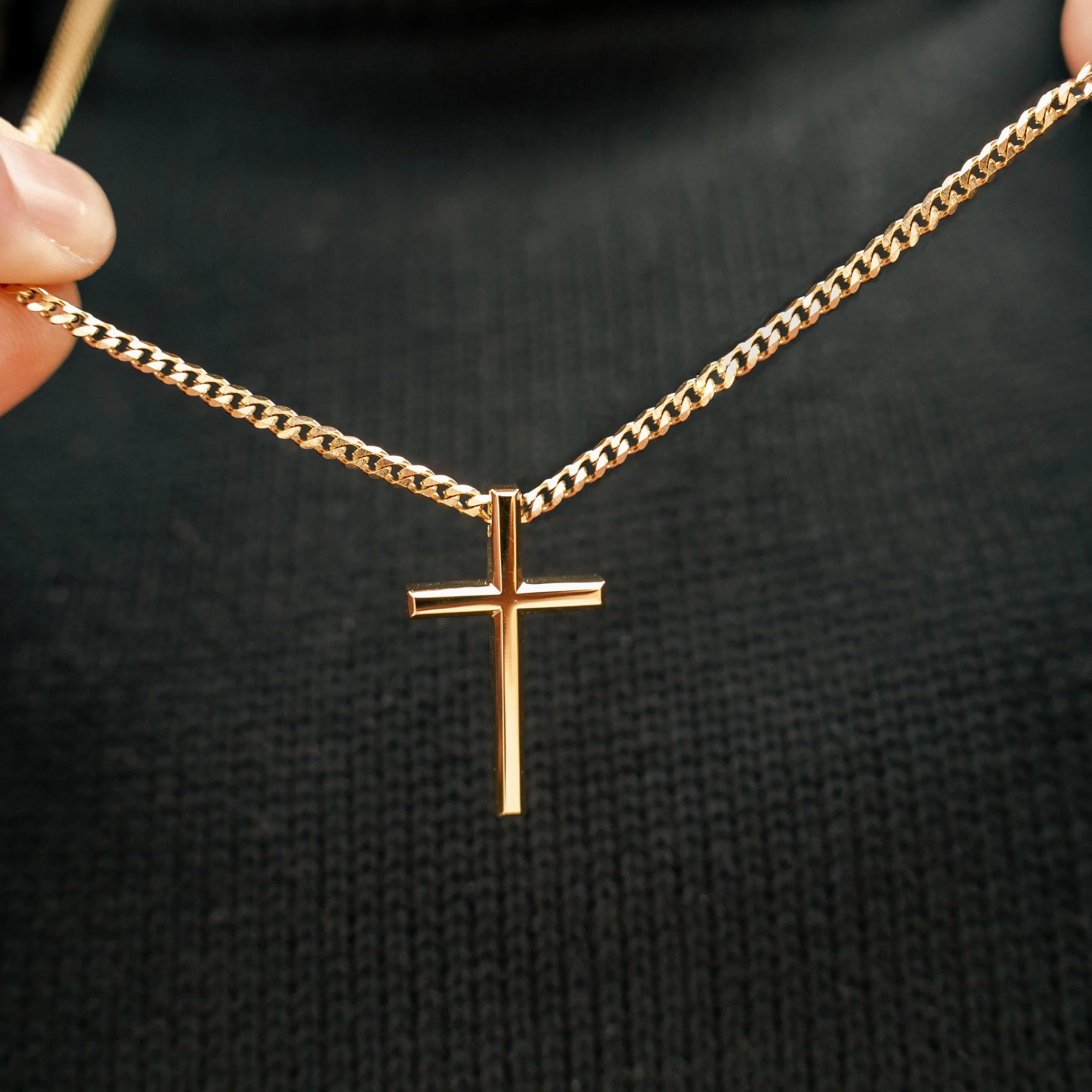 SERASAR Naszyjnik Premium dla Mężczyzn [Faith] | Nierdzewna Stal Chirurgiczna 316L | Wodoodporny | Solidny Łańcuszek Krawatowy | Bezpieczne Zapięcie | Trzy Kolory | Zestawie Pudełko Jubilerskie