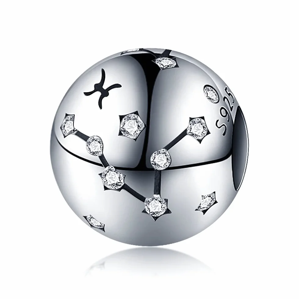 Kobiety Charm Zawieszek Znaki gwiazdek dla bransoletki 925 Sterling Silver 12 gwiazdek Charms Beads odpowiednie dla Pandora bransoletki, Kompatybilny z europejskim bransoletkiem i bransoletkiem