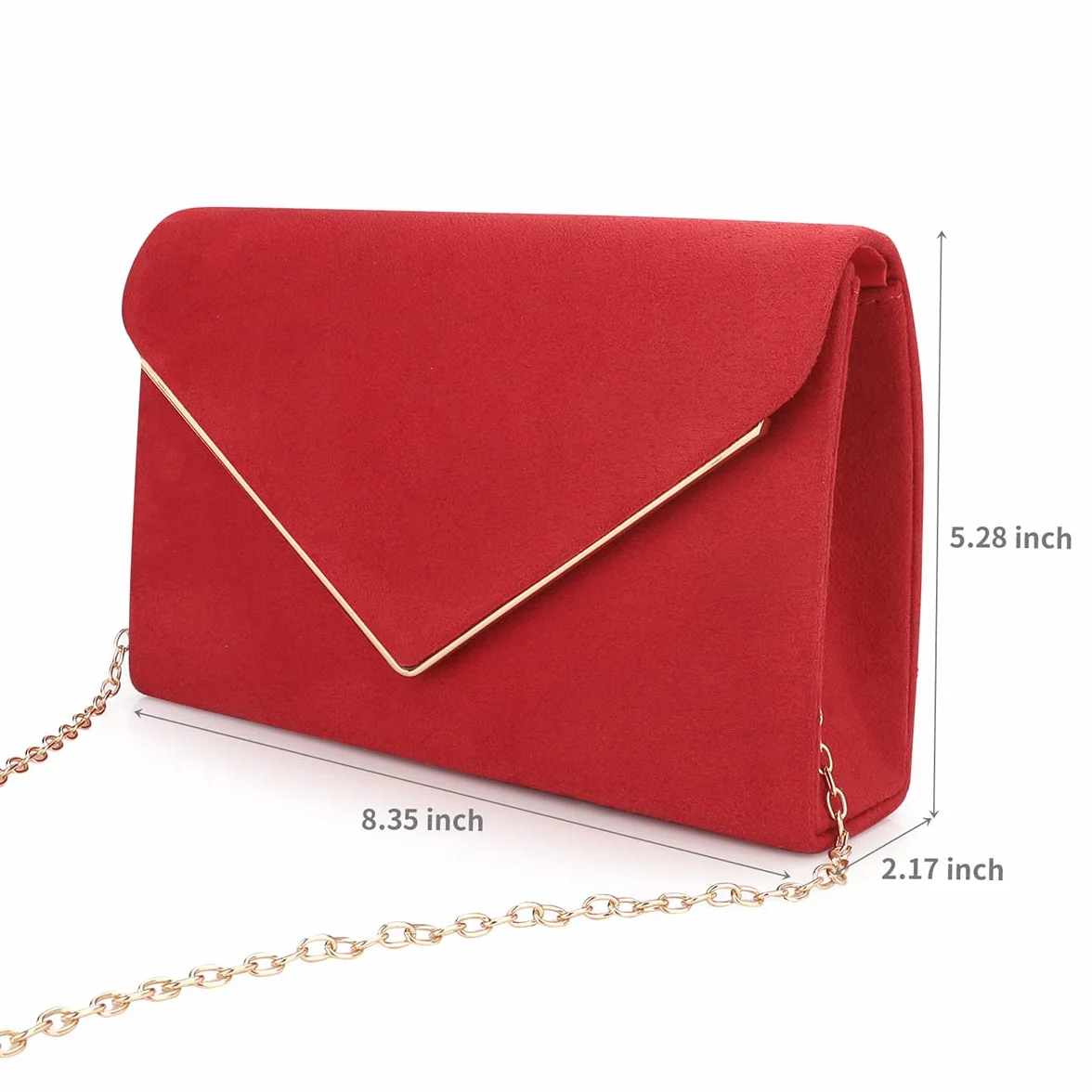 BBjinronjy Torebki wieczorowe, kopertówka dla kobiet, torebki na wesele, przyjęcie koktajlowe, bal, crossbody, torba na ramię, sztuczny zamsz, z odpinanym łańcuszkiem