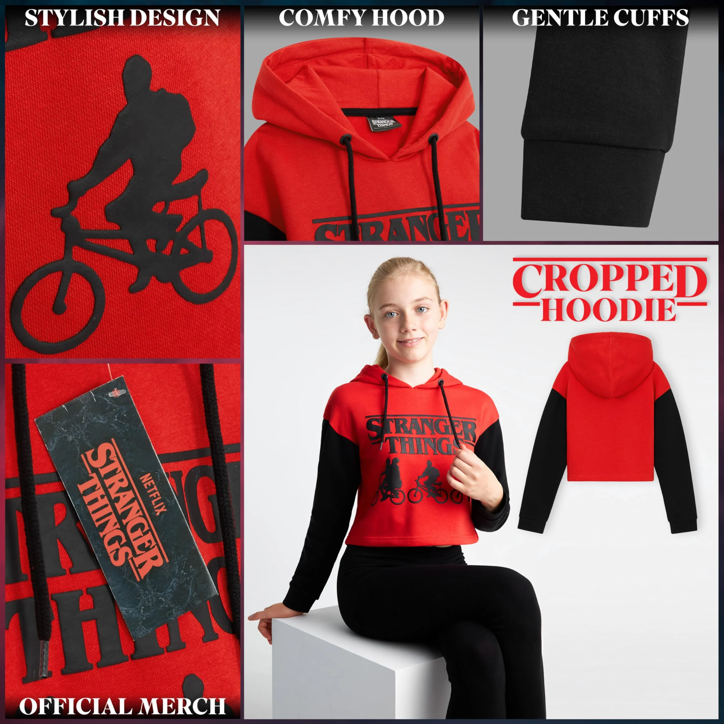 Stranger Things Bluza z kapturem, dla nastolatków, dziewcząt, w wieku 9-16 lat, bluza z kapturem dla dziewcząt, nastolatek