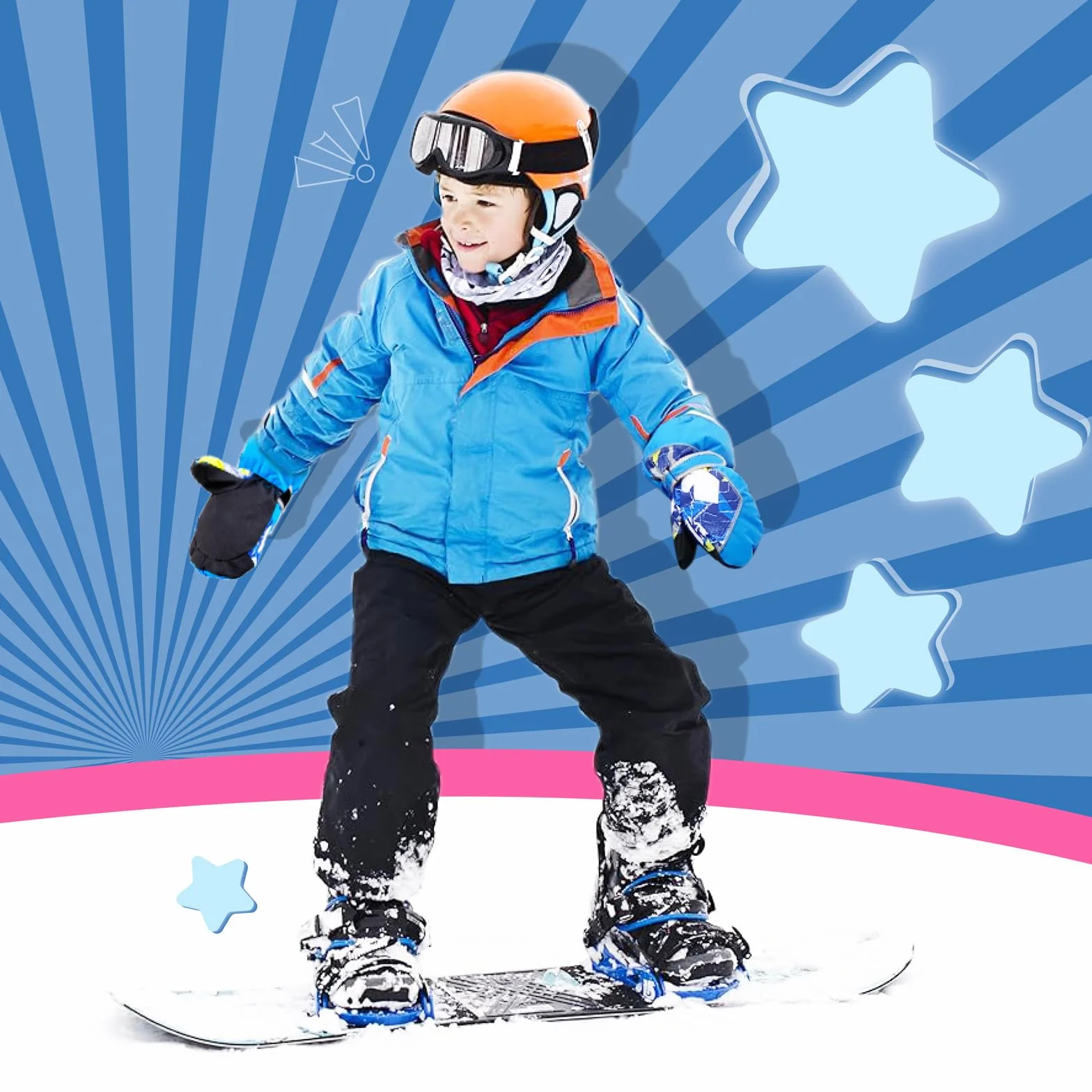 TRIWONDER Rękawice narciarskie dla dzieci, ogrzewane rękawice śniegowe zimowe, ciepłe rękawice sportowe, snowboard, wiatroszczelne, dla chłopców, dziewcząt, S (7-9 lat), C - niebieskie)