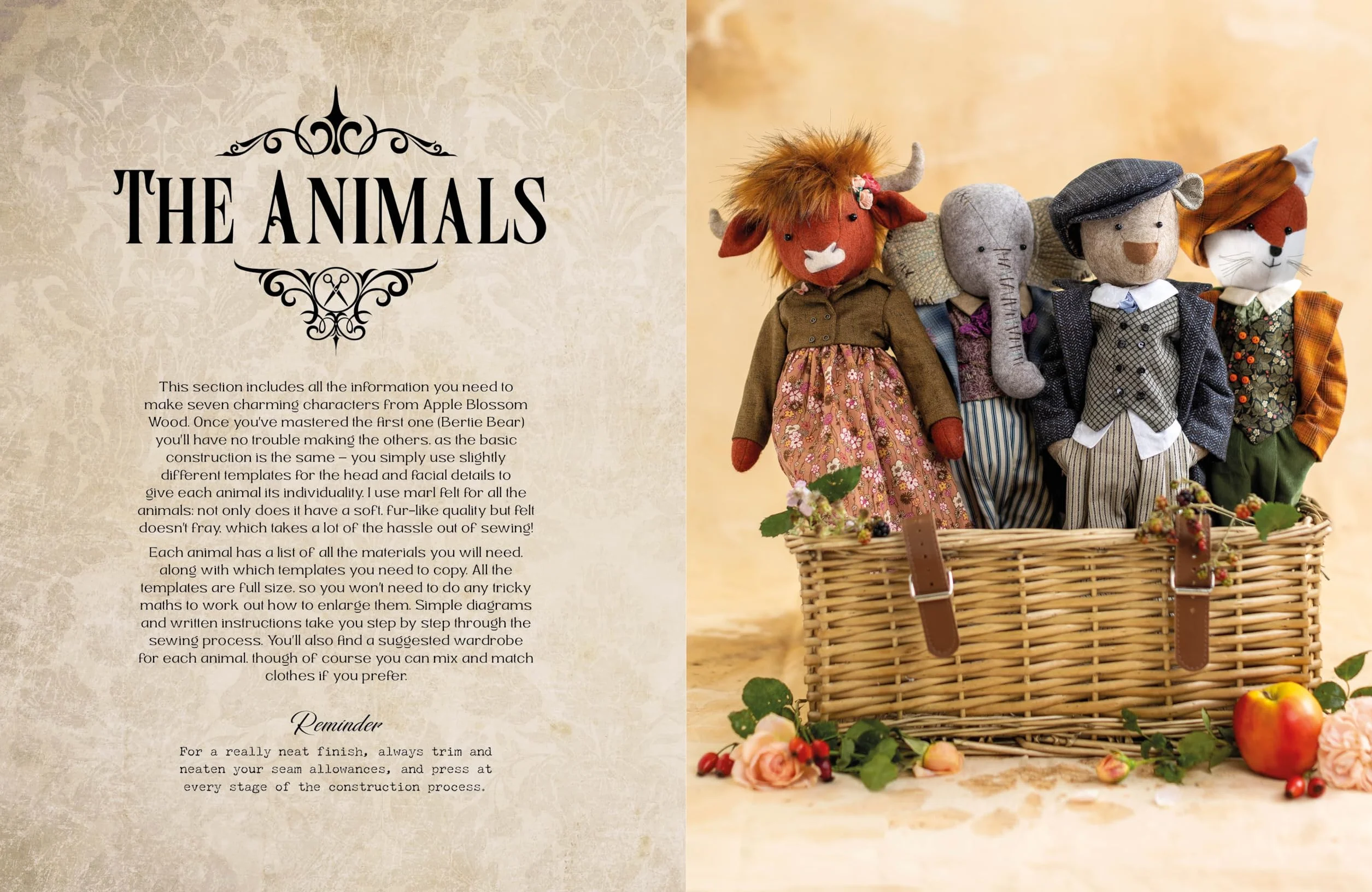 Sew Felt Animals from Apple Blossom Wood: A Practical Guide to Sewing Heirloom Animal Dolls and Their Clothing