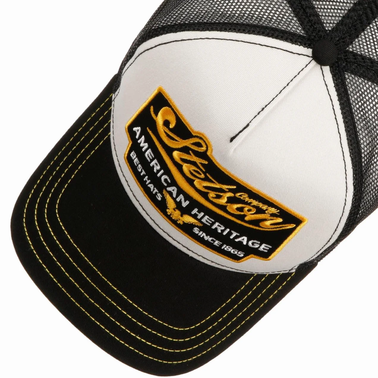 Stetson Czapka American Heritage TruckerKobiety/Mężczyźni - z meshu baseball cap snapback Snapback, daszkiem wiosna-lato jesień-zima Lato - One Size czarny