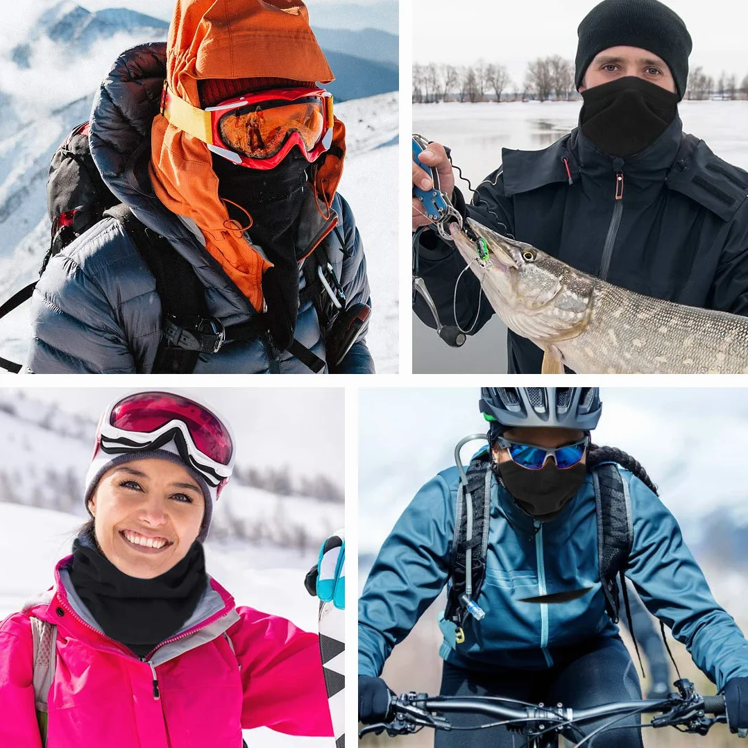 HEGCOIIE Ocieplacz na szyję dla mężczyzn i kobiet, zimowy ocieplacz na szyję polarowy bandana zakrywająca twarz maska wiatroszczelna szalik na szyję odzież na szyję do sportów na świeżym powietrzu