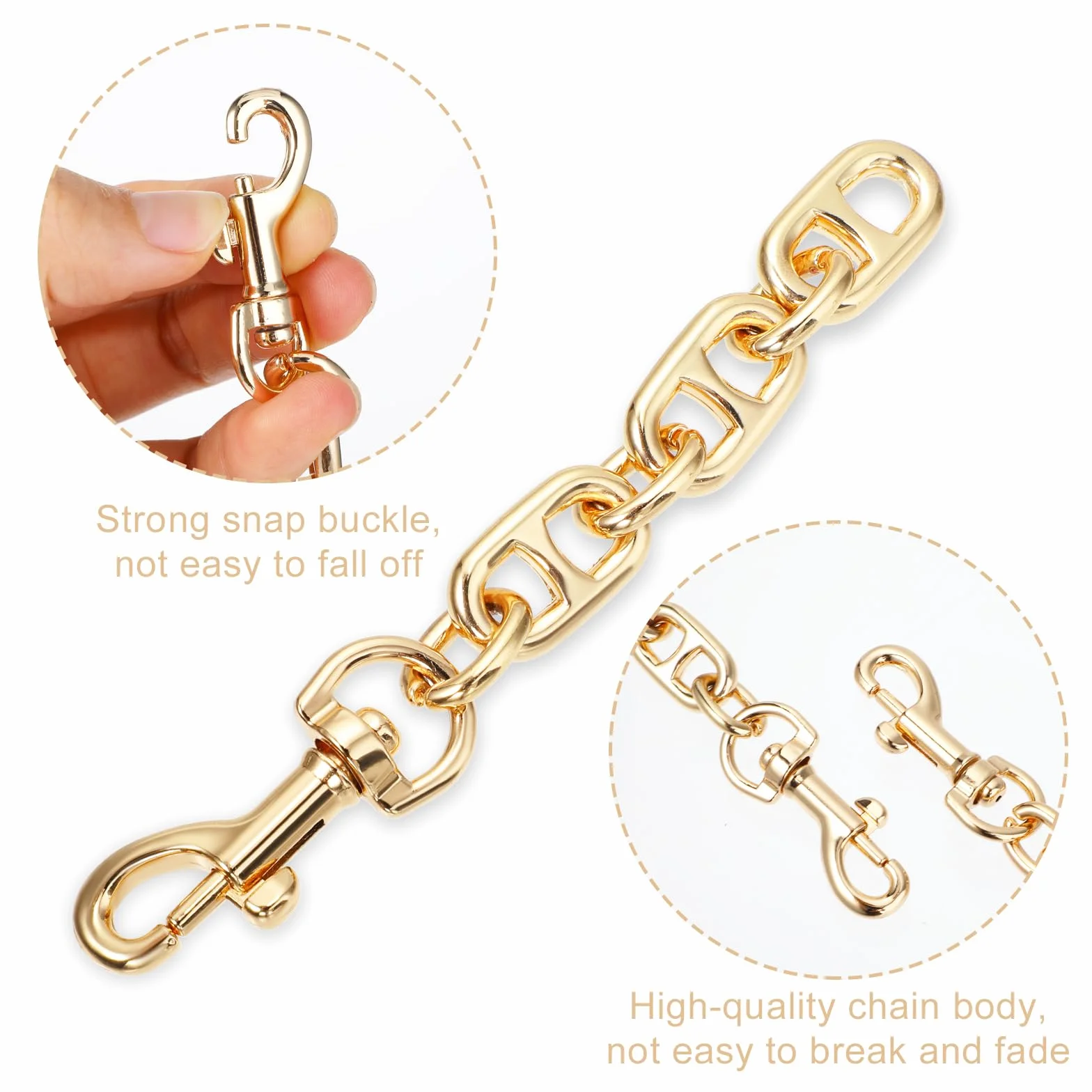 Andibro Przedłużacz paska do torebki, 10 cm, metalowy przedłużacz, torba, akcesoria zastępcze, dla kobiet, dziewcząt, torebki, torba na ramię, torba crossbody, dekoracja, 2 szt
