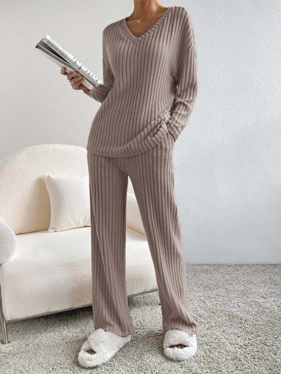 SHEKINI Casual Pullover Set Soft Comfortable Women Set Dres Dress Garnitur for V-Neck Clothing Comfortable Piżama Set Fashion