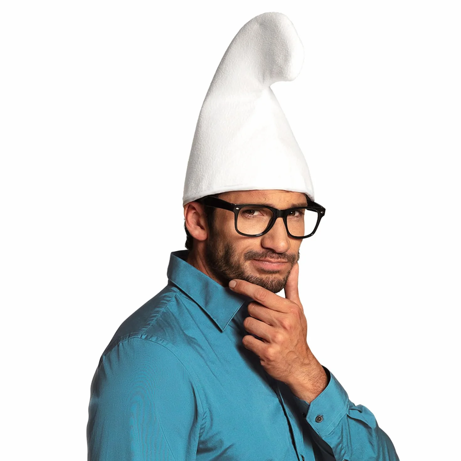 Boland 01354 - filcowa czapka krasnoludkowa, biała, unisex, kapelusz, czapka, bajka, gnom, kostium, karnawał, impreza tematyczna