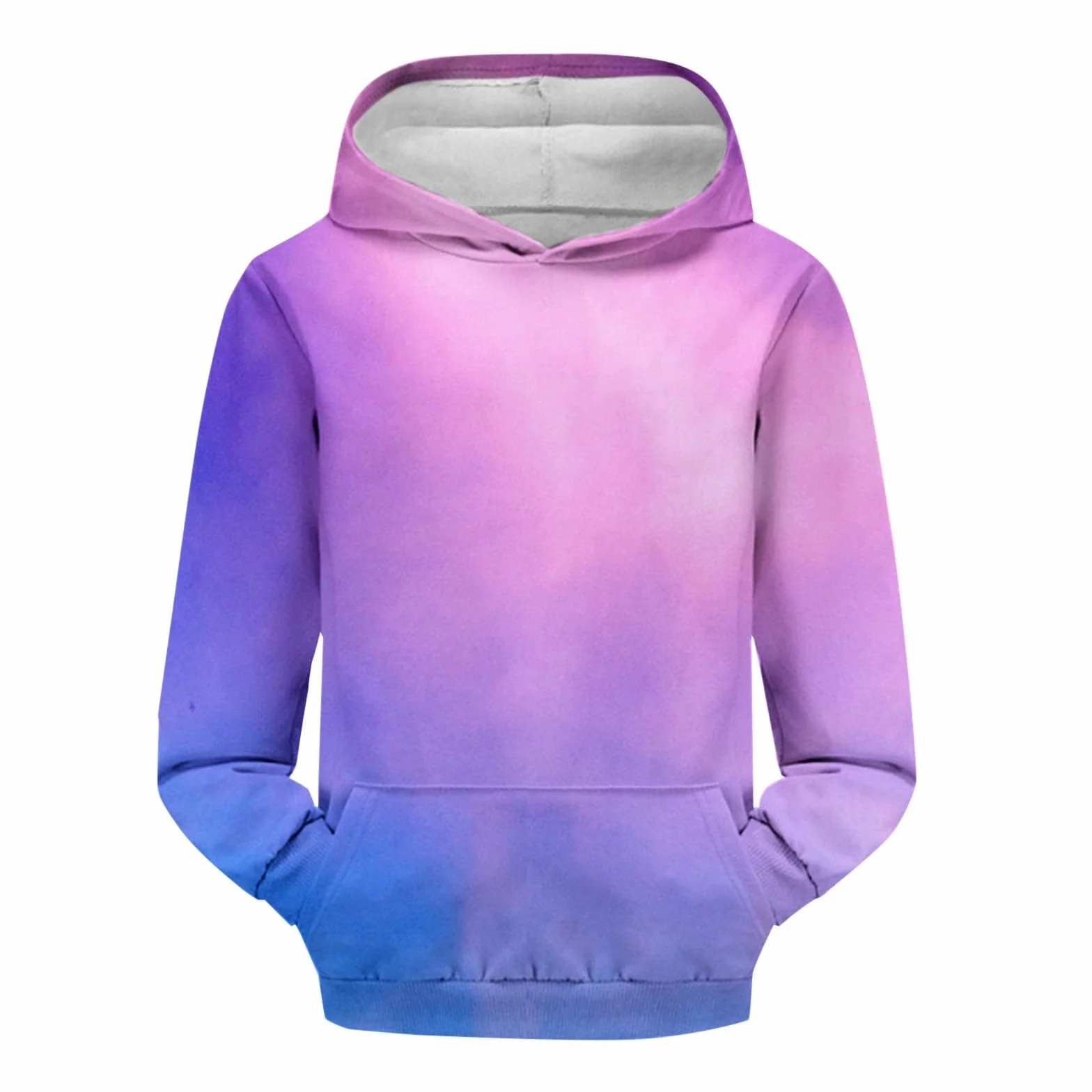 Bluzy z kapturem dla dziewcząt gradient modny sweter z kapturem Tie Dye długi rękaw okrągły dekolt bluza dzieci na co dzień moda oversize sweter