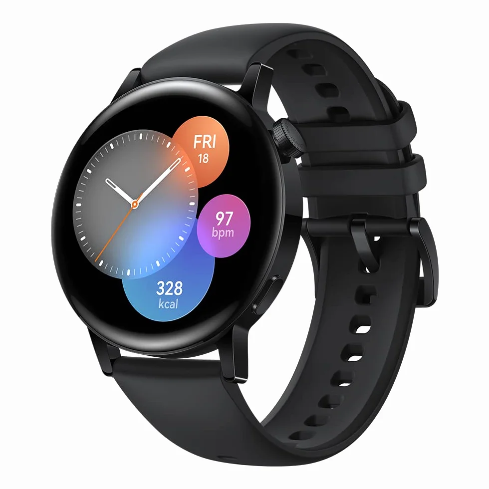 HUAWEI Smartwatch Watch GT 3 42 mm, długi czas pracy baterii, monitorowanie SpO2, dokładny monitoring tętna, 100+ trybów treningowych, połączenia Bluetooth,czarny