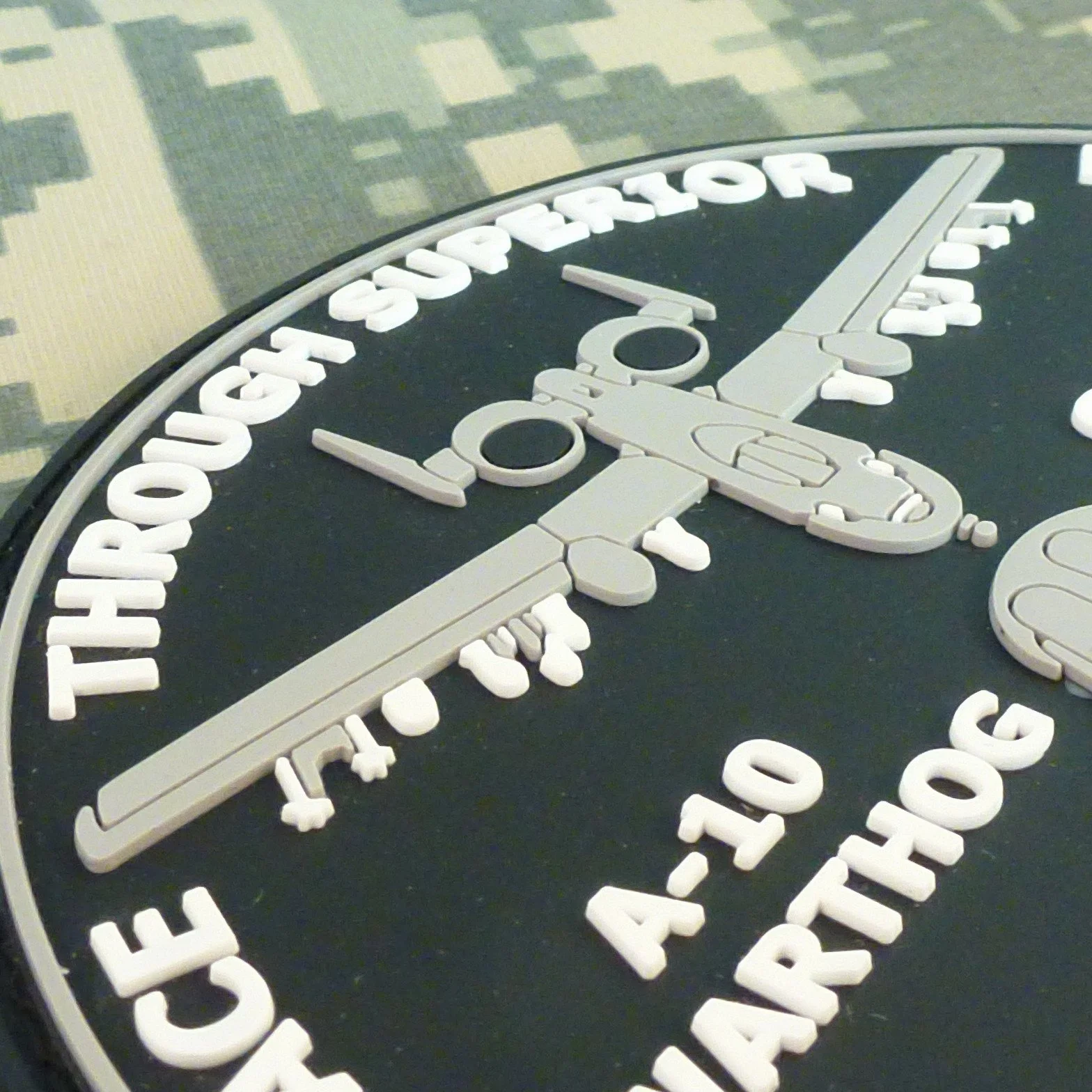 LEGEEON Peace Through Superior Firepower A-10 Warthog GAU-8/A Avenger Morale PVC Rubber 3D Hook&Loop Patch