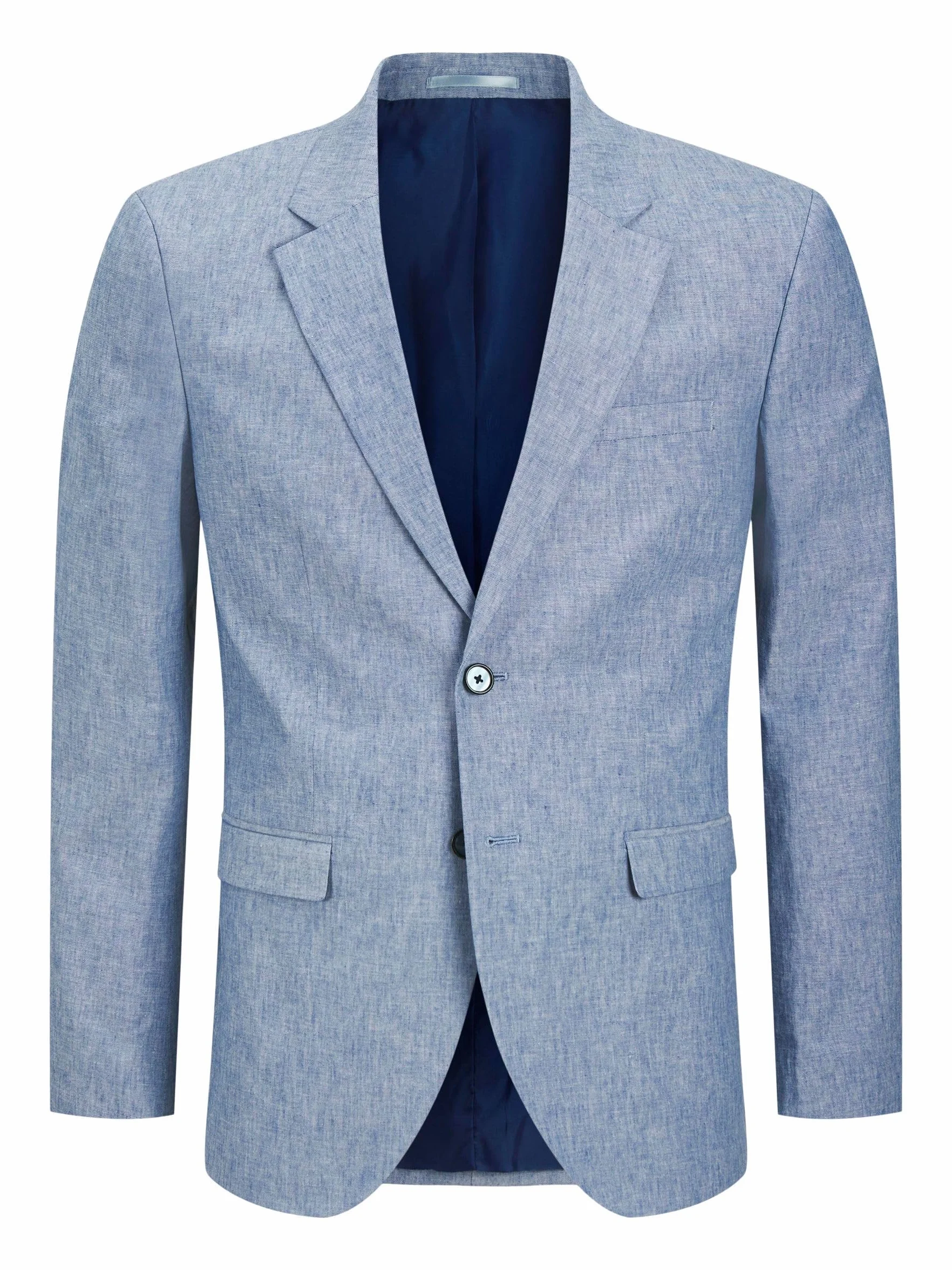 Jack & Jones Jprriviera Linen Blazer Slim Fit S Pls, Nautical Blue, 64
