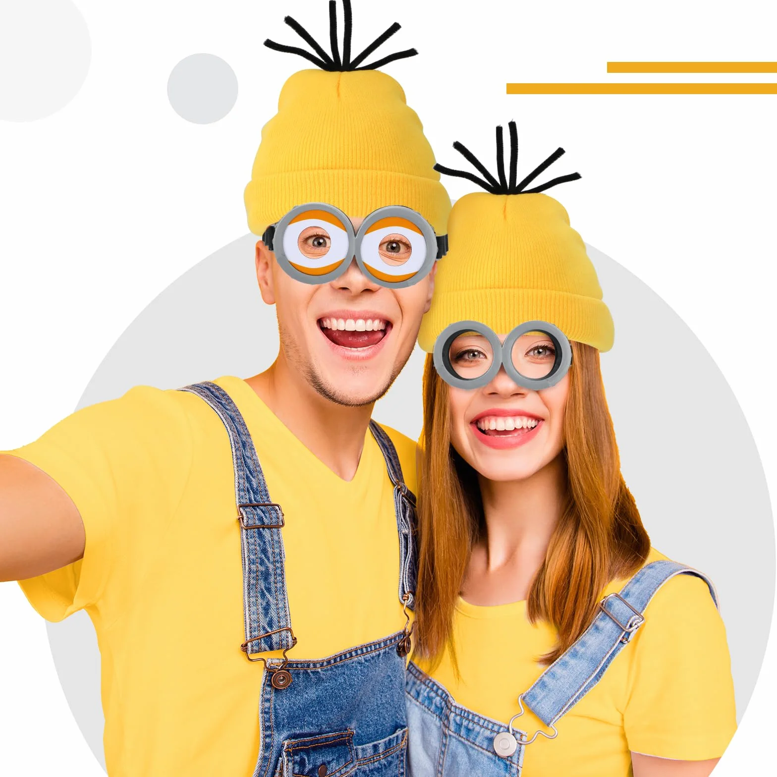 3 sztuki kostiumów Halloween dla dorosłych i dzieci, okulary steampunk z żółtą czapką i czarnymi rękawiczkami, zestaw do kostiumów na Halloween, kostium filmowy dla dorosłych na Halloween, karnawał