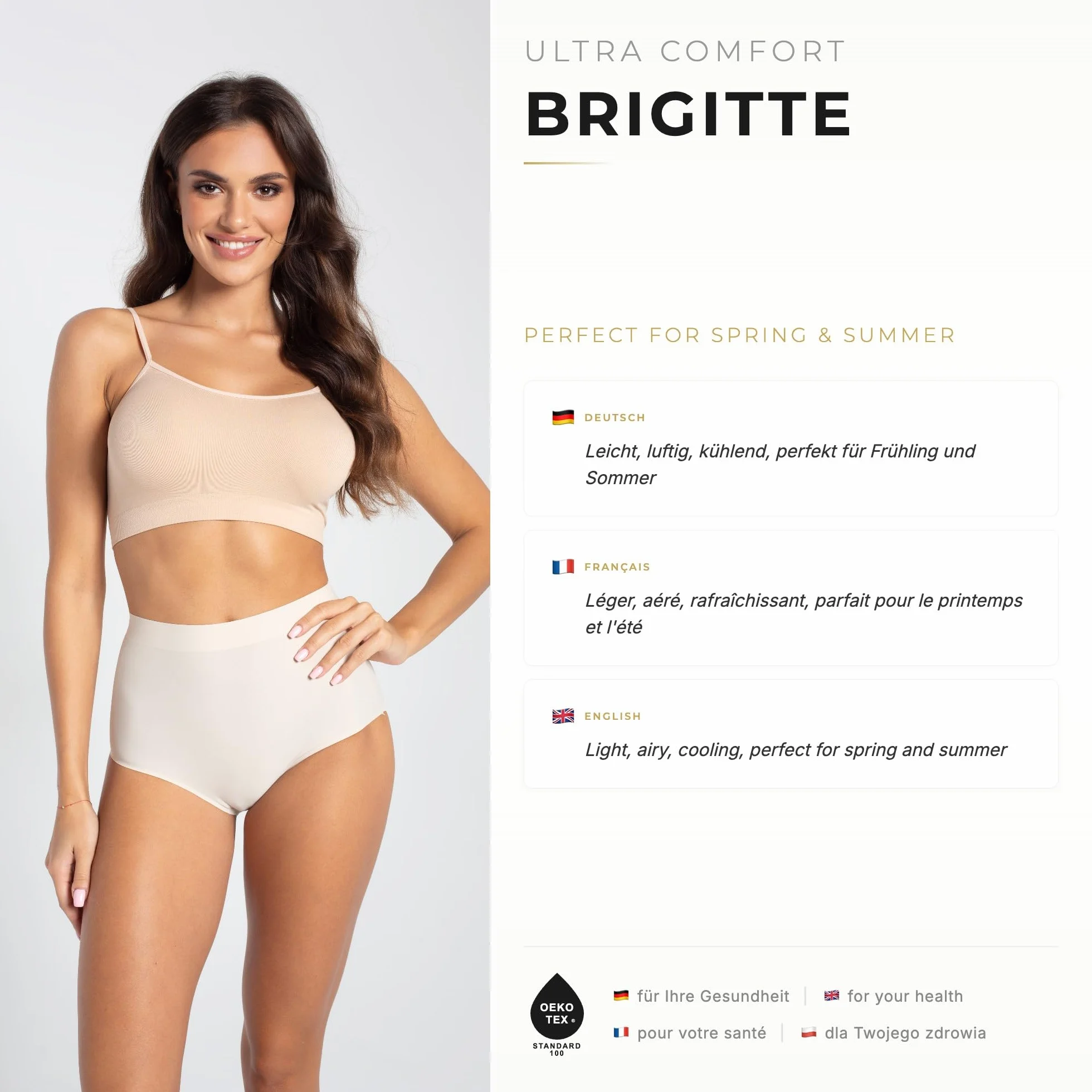 Gatta Figi Damskie BRIGITTE modelujące talię Bezszwowe Comfort Gładkie Elastyczne Oddychające Niewidoczne Pod Odzieżą Bezuciskowe Delikatne