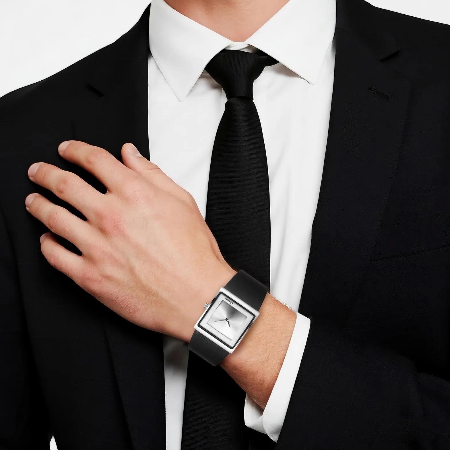 JewelryWe Męski zegarek kwadratowy ze skórzanym paskiem: 5 sztuk, 30 m, wodoszczelny, analogowy, kwarcowy, minimalistyczny, biznesowy, casualowy, zegarek z prawdziwej skóry i kwadratowym cyferblatem