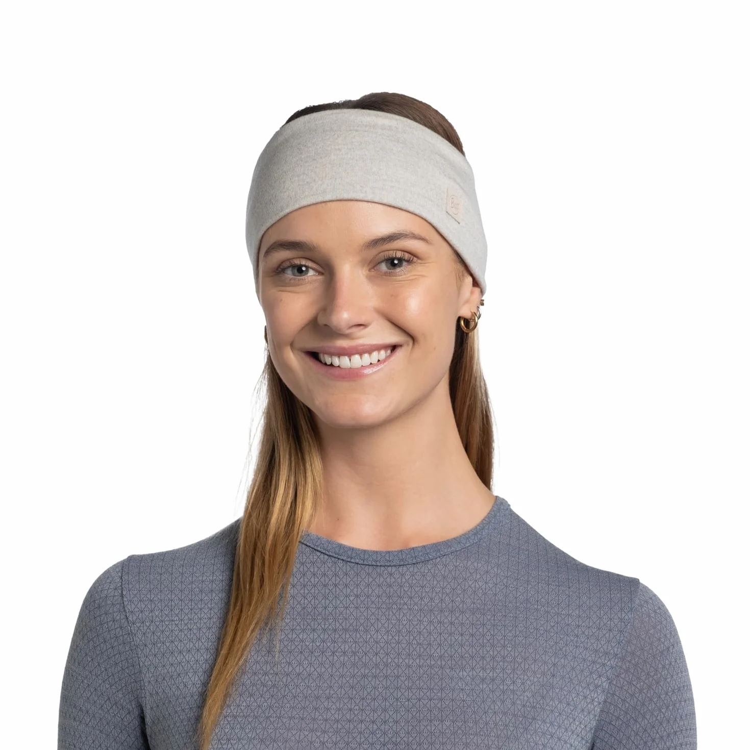BUFF Szeroka opaska na głowę Merino Solid Cloud Unisex dla dorosłych