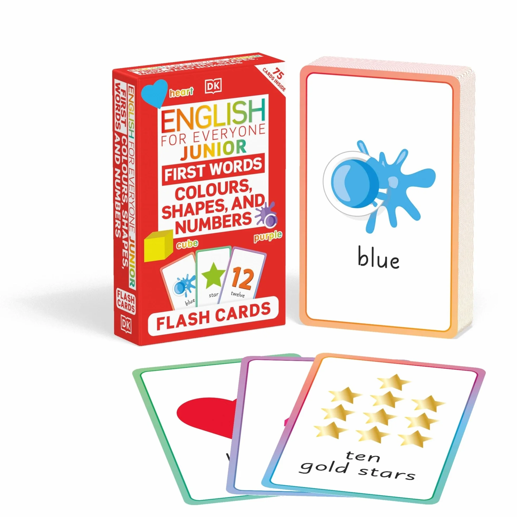 English for Everyone Junior First Words Colours, Shapes, and Numbers Flash Cards