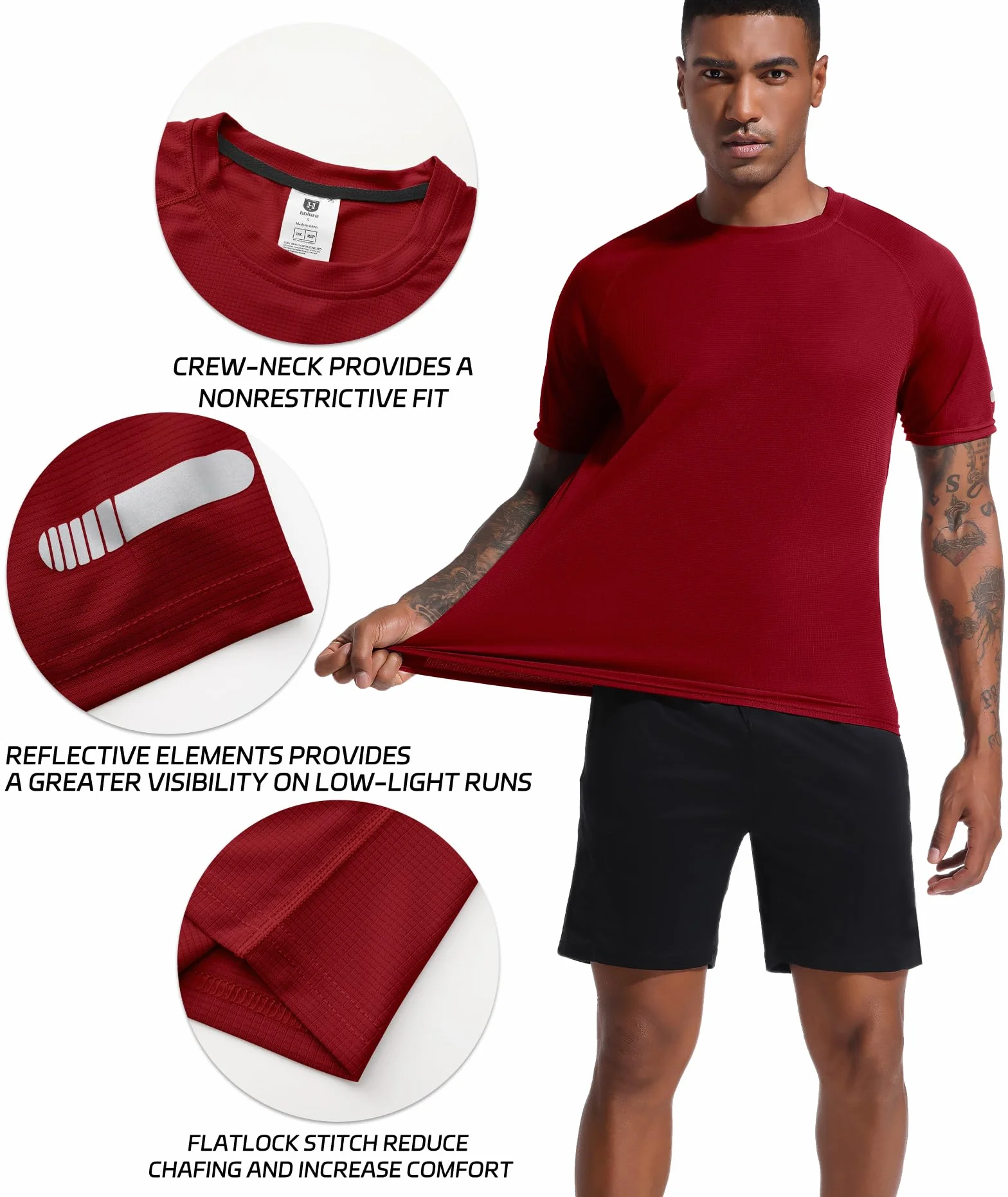 Męskie koszulki do biegania UPF 50+, ochrona przed słońcem, Rash Guard, koszulka Quick Dry SPF UV Swim Short Sleeve Shirts
