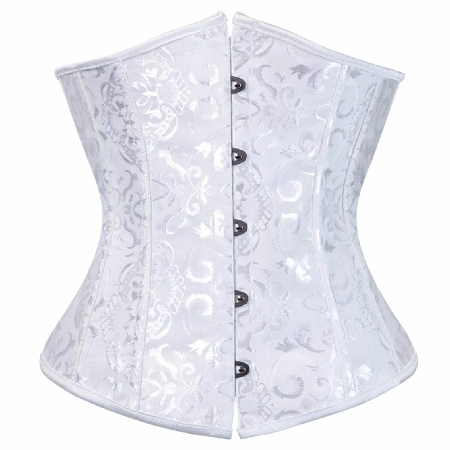 Gothic Gorset Kobiety Sexy Underbust Gorset Talia Trainer Gorset Shaper Workout Body Gorset Plus Size Bustier Black White S-6XL