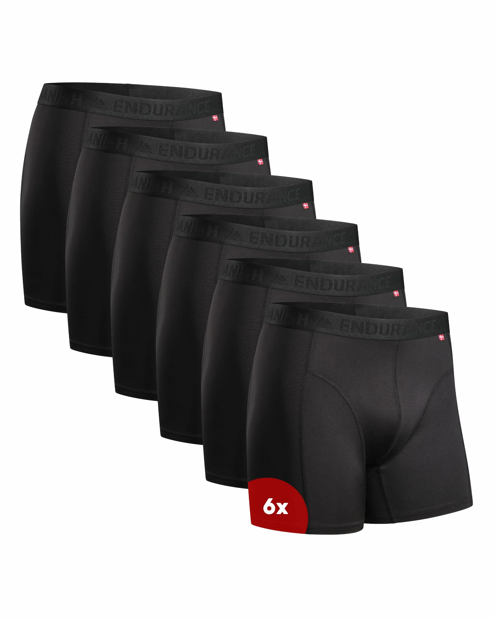 DANISH ENDURANCE Sportowe Bokserki Męskie, Termoaktywna Bielizna Premium, Profesjonalne, 6-PACK
