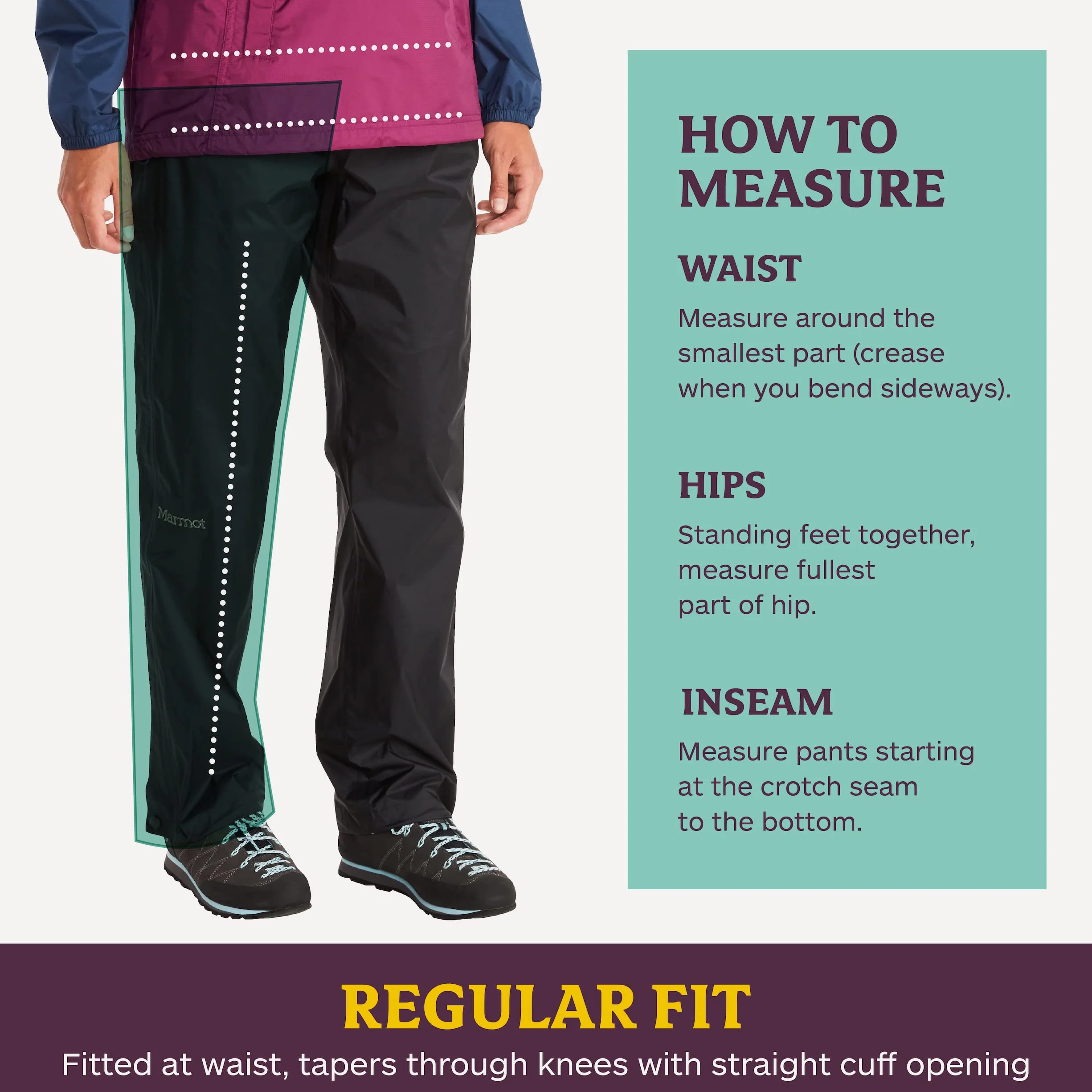 Marmot Wm's PreCip Eco Full Zip Pant - Wodoodporne spodnie przeciwdeszczowe, wiatroszczelne spodnie trekkingowe, oddychająca odzież przeciwdeszczowa na wędrówki i trekking Kobiety