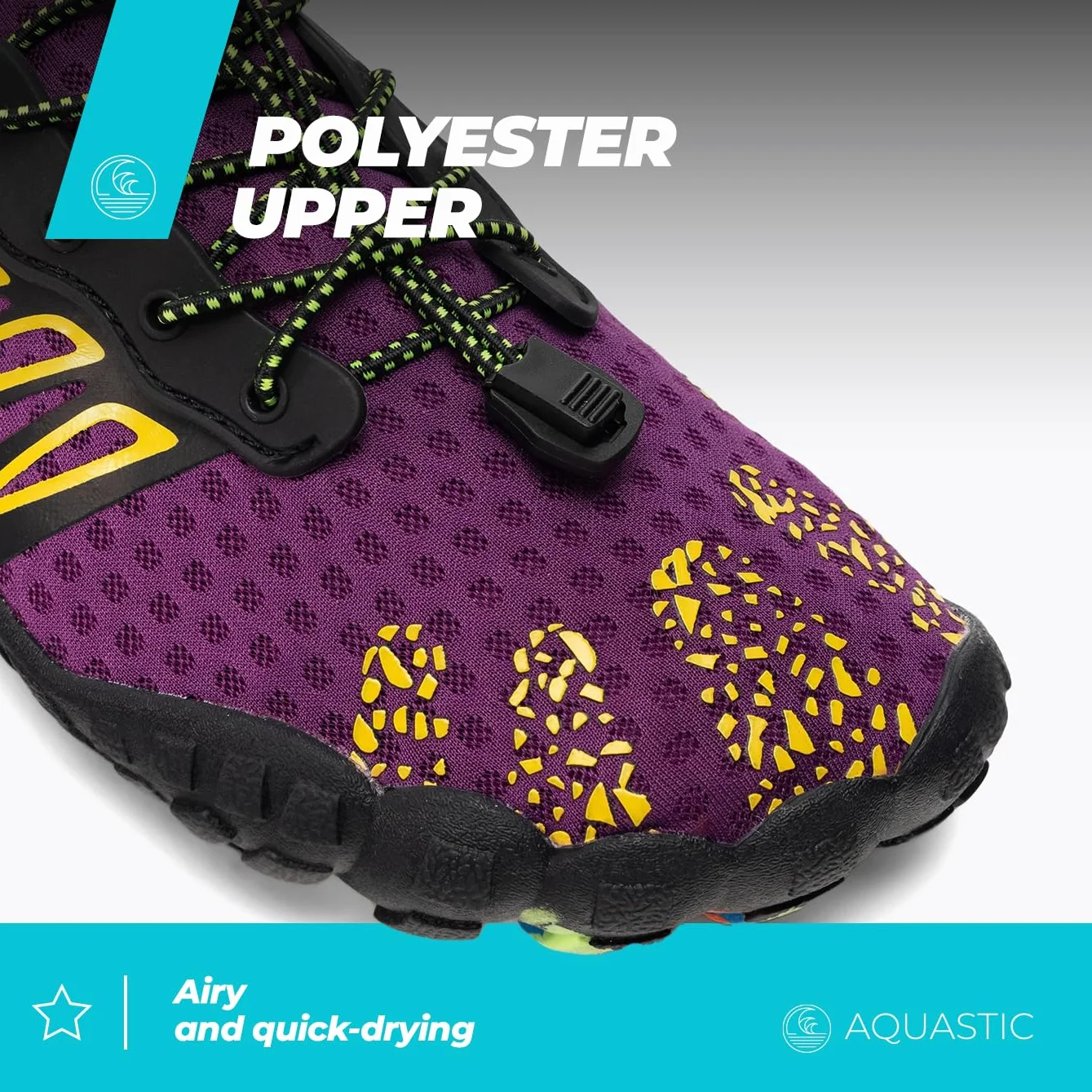 AQUASTIC Buty do wody dla dorosłych i dzieci w stopniowanym rozmiarze, z antypoślizgową, wytrzymałą podeszwą i miękką wkładką z pianki EVA, 3 mm, do nurkowania, na plażę, do pływania
