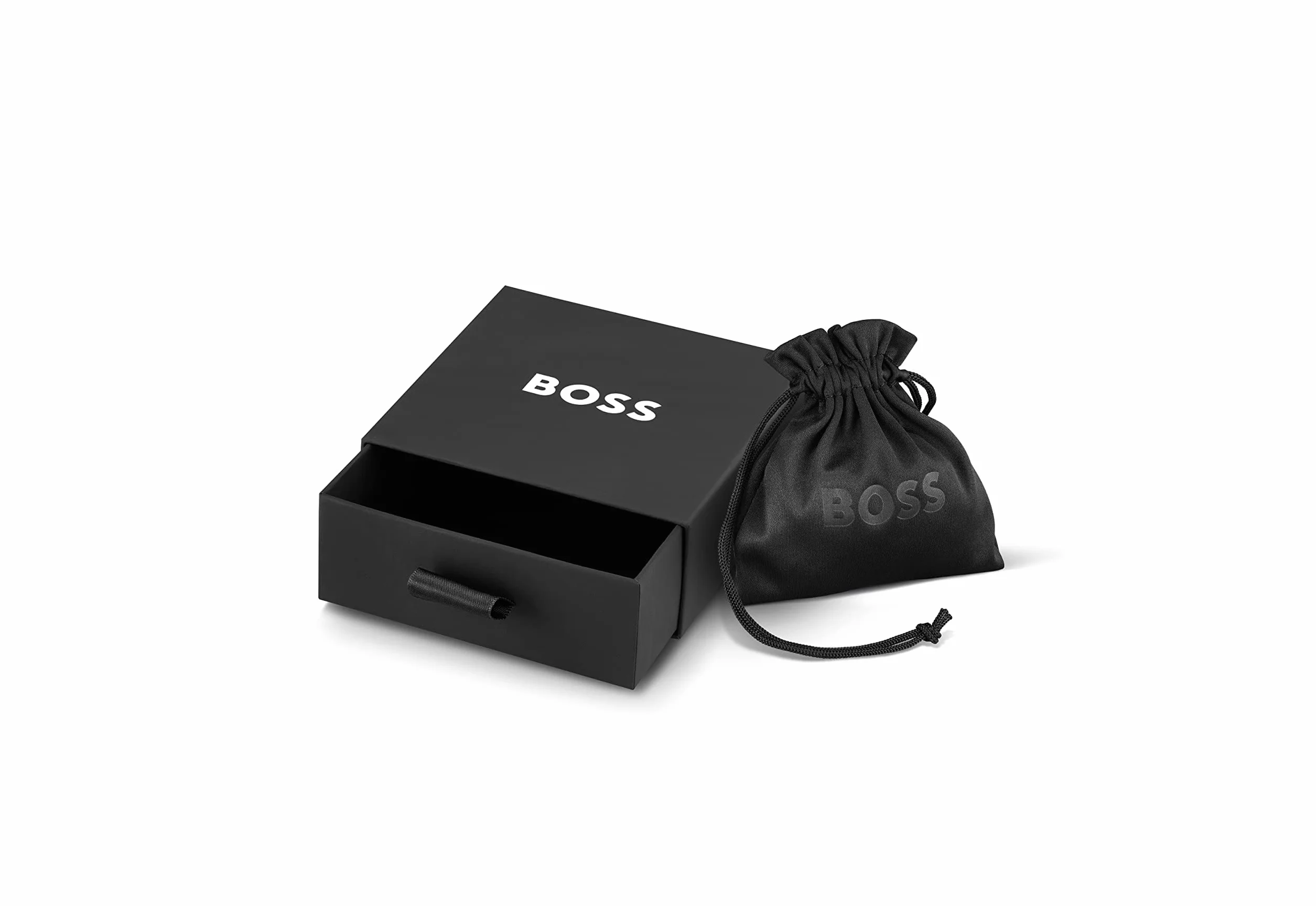 HUGO BOSS Męska jonowa czarna platerowana bransoletka z siatki - 1580612, Standard, Czarna stal platerowana jonowo, Nie dotyczy