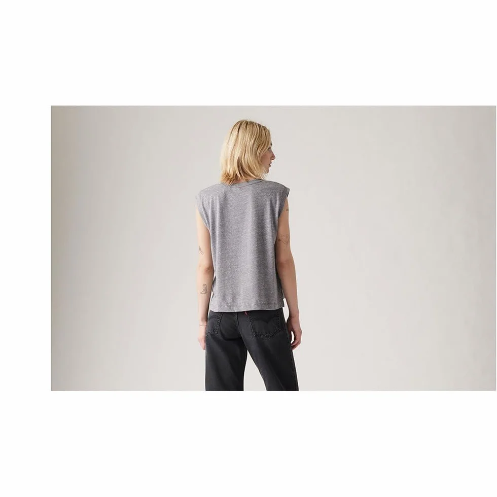 Levi's Boxy Tank Triblend Header Gray Garment D, Triblend Header Gray, L