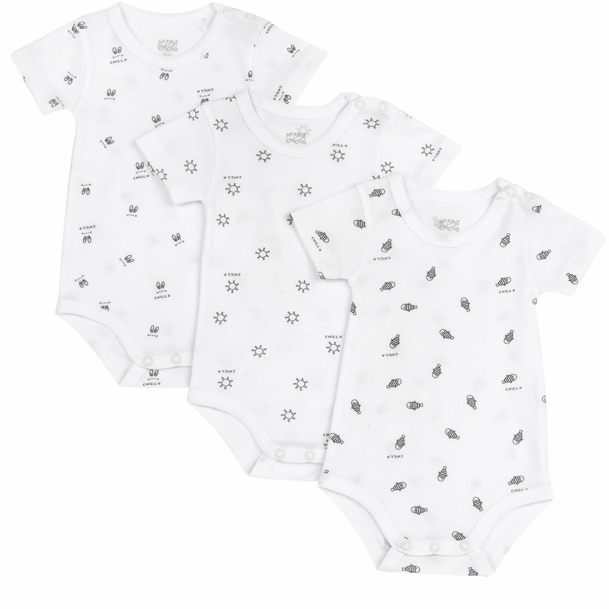 Chicco Trzy body, Kolor biały, 3 lat