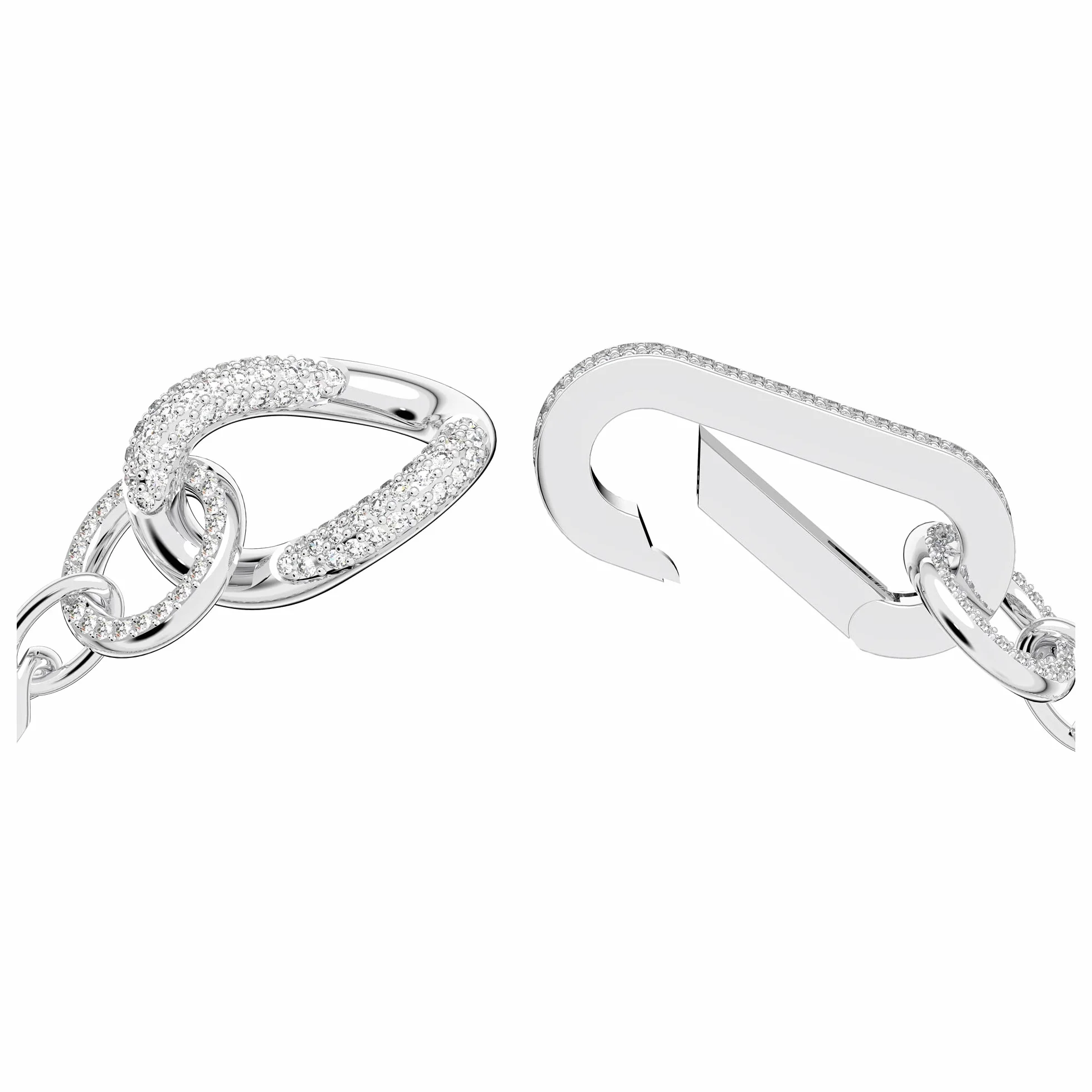 Swarovski Dextera Kolekcja bransoletka, pavé, mieszane ogniwa, biały, pokryty rodem