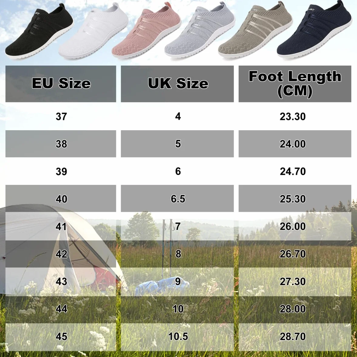 Geweo Unisex Buty do Chodzenia Boso Minimalistyczne Buty Antypoślizgowe 37-45EU